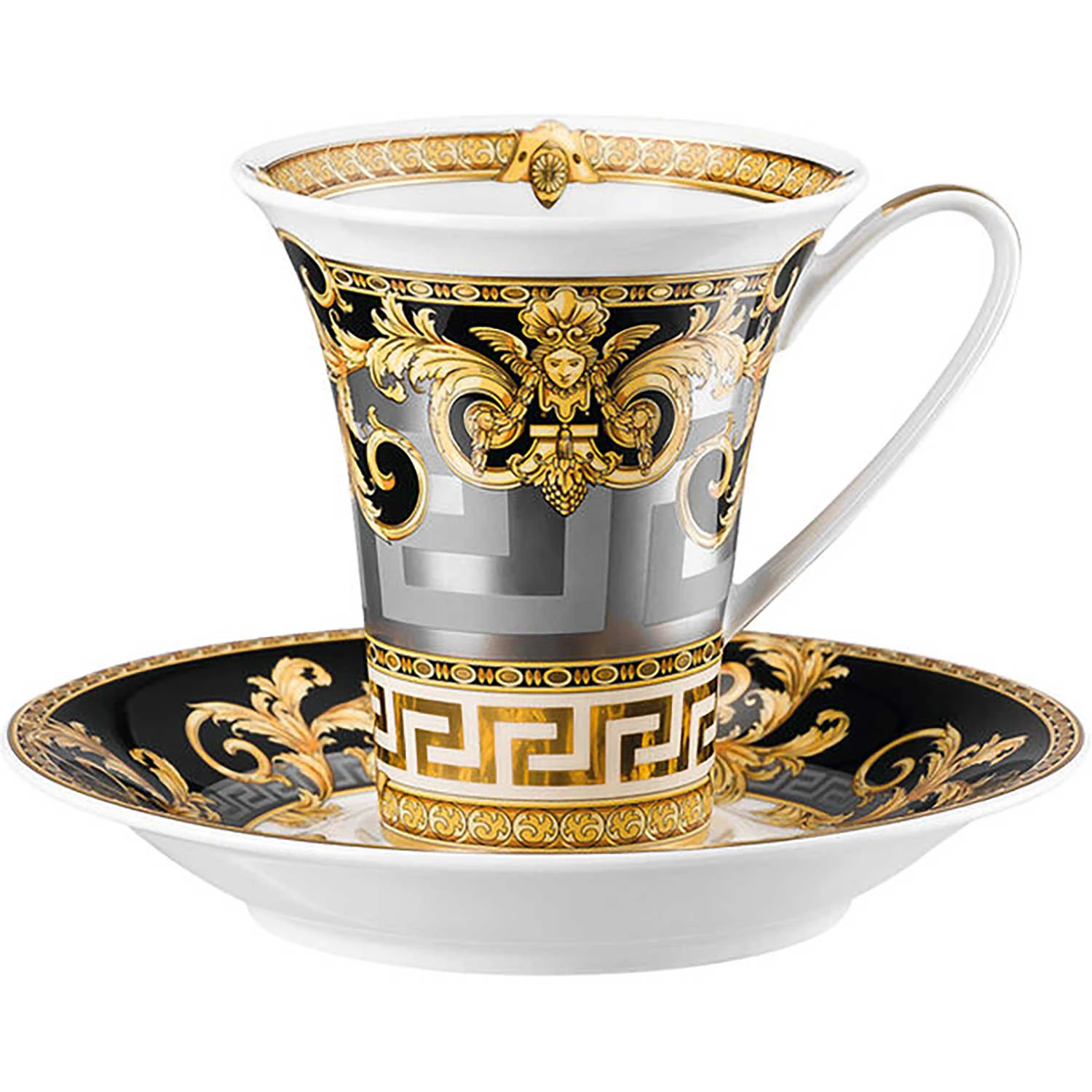 Versace Prestige Gala Kaffekop Med Underkop - Kaffekopper Porcel&aelig;n Sort - 19325-403637-14740