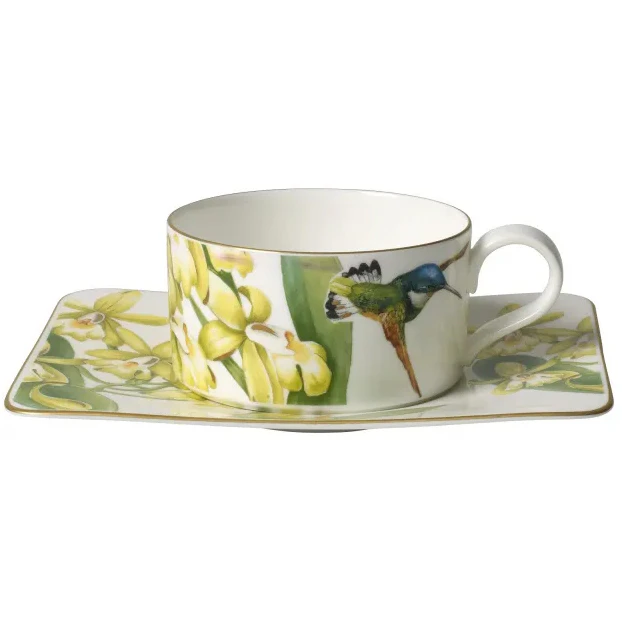 Villeroy & Boch Amazonia Tekop Med Underkop - Tekopper Benporcel&aelig;n Gr&oslash;n - 79181-79182
