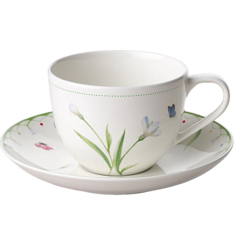Villeroy & Boch Colourful Spring Coffee Cup With Saucer - Kaffekopper Porcel&aelig;n Hvid - 394485 +394508