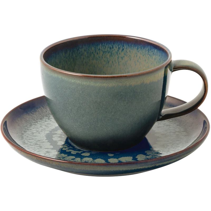 Crafted Kaffekop med Underkop, Grøn