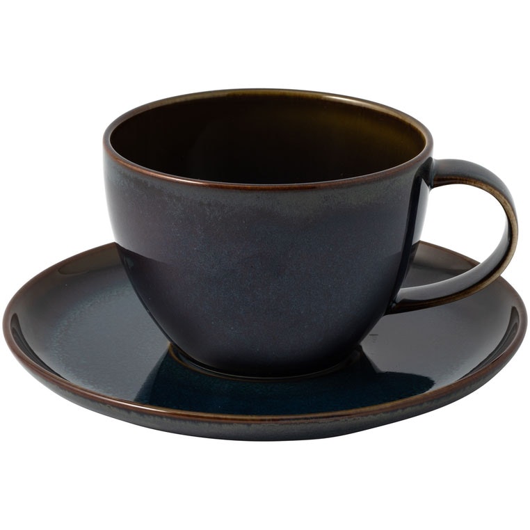 Villeroy & Boch Crafted Kaffekop Med Underkop - Kaffekopper Porcel&aelig;n Bl&aring; - 325808-325809