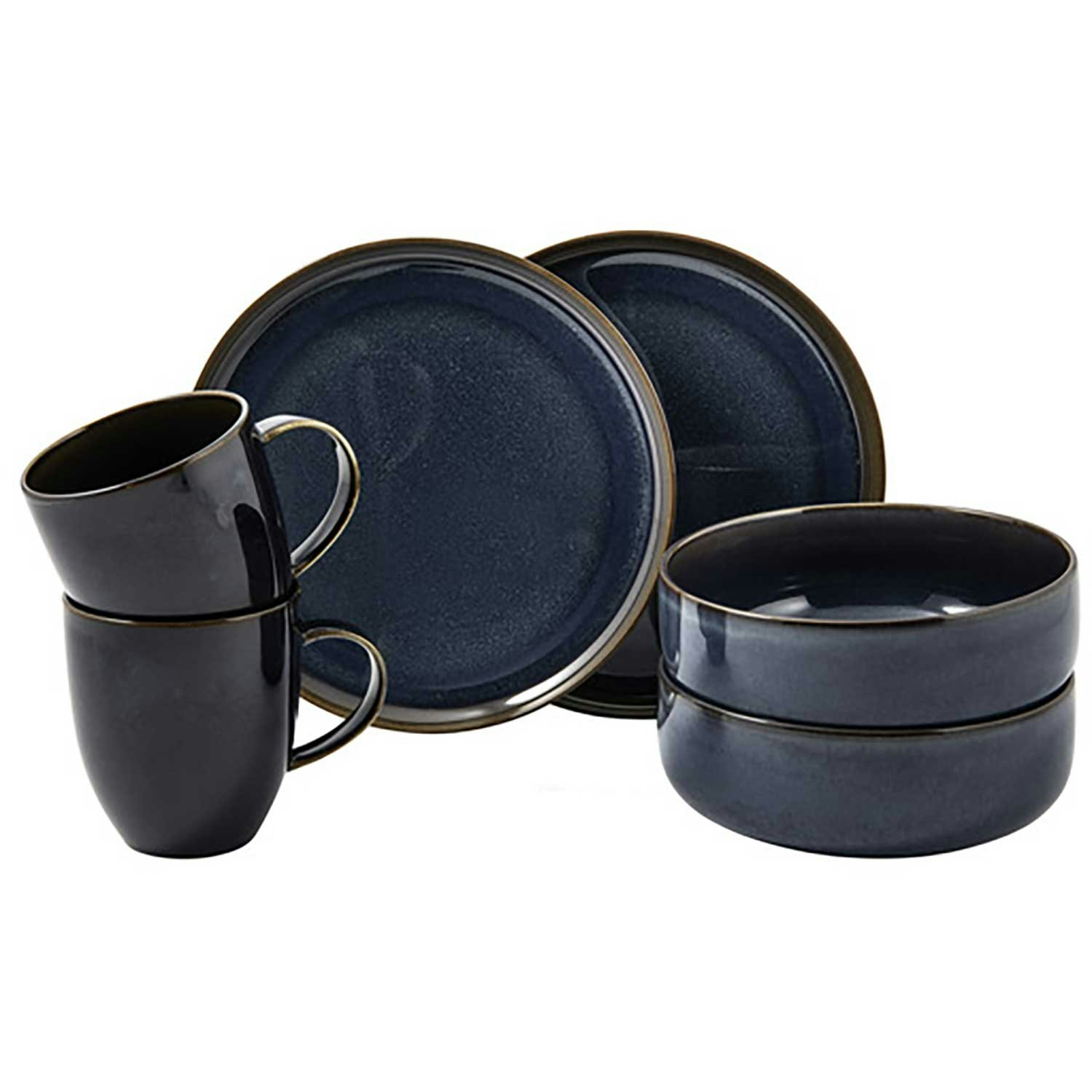 Villeroy & Boch Crafted Denim Morgenmadss&aelig;t 6 Dele - Kaffekopper Porcel&aelig;n Bl&aring; - 19-5168-9071