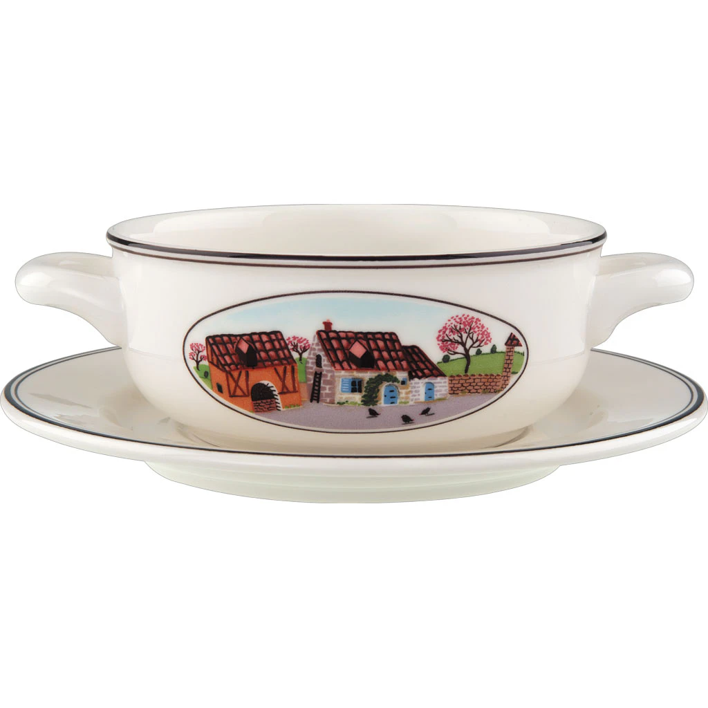 Villeroy & Boch Design Naif Suppekop Med Underkop - Suppeterriner Porcel&aelig;n Hvid - 22923-22925