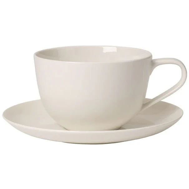 Villeroy & Boch For Me Morgenmadskop Med Underkop - Kaffekopper Porcel&aelig;n Hvid - 394486 +394509