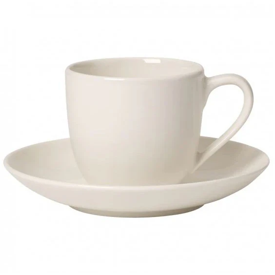 Villeroy & Boch For Me Tekop Med Underkop - Espressokopper Porcel&aelig;n Hvid - 394488 +394510