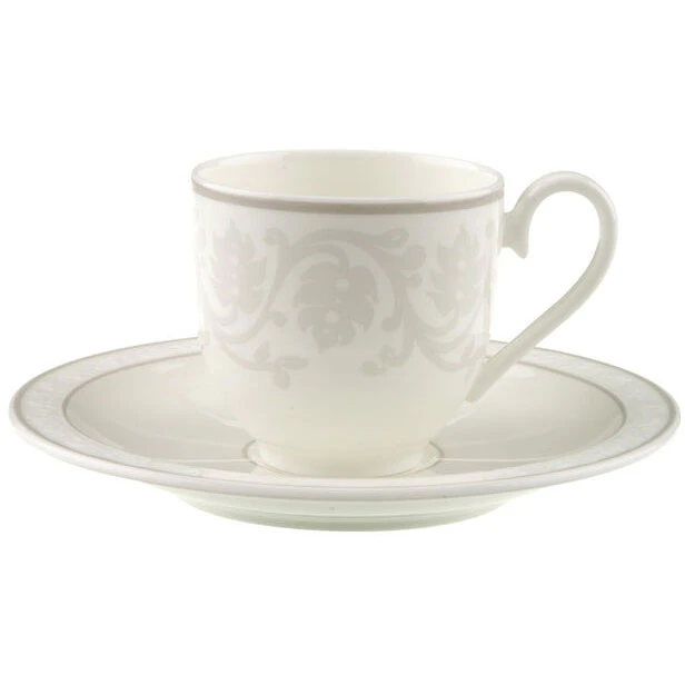 Villeroy & Boch Gray Pearl Espressokop Med Underkop - Espressokopper Benporcel&aelig;n Gr&aring; - 25017 + 25019