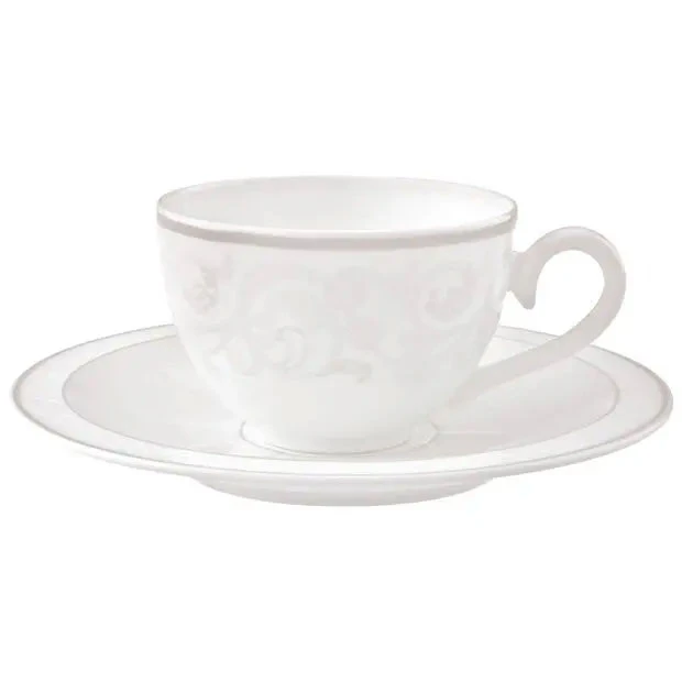 Villeroy & Boch Gray Pearl Kaffekop Med Underkop - Kaffekopper Benporcel&aelig;n Hvid - 25013-25016
