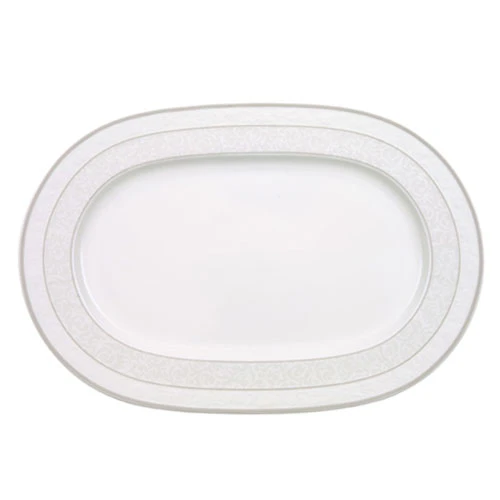 Villeroy & Boch Gray Pearl Serveringsfad Oval (3) 35cm - Serveringsfad Benporcel&aelig;n Gr&aring; - 1043922960