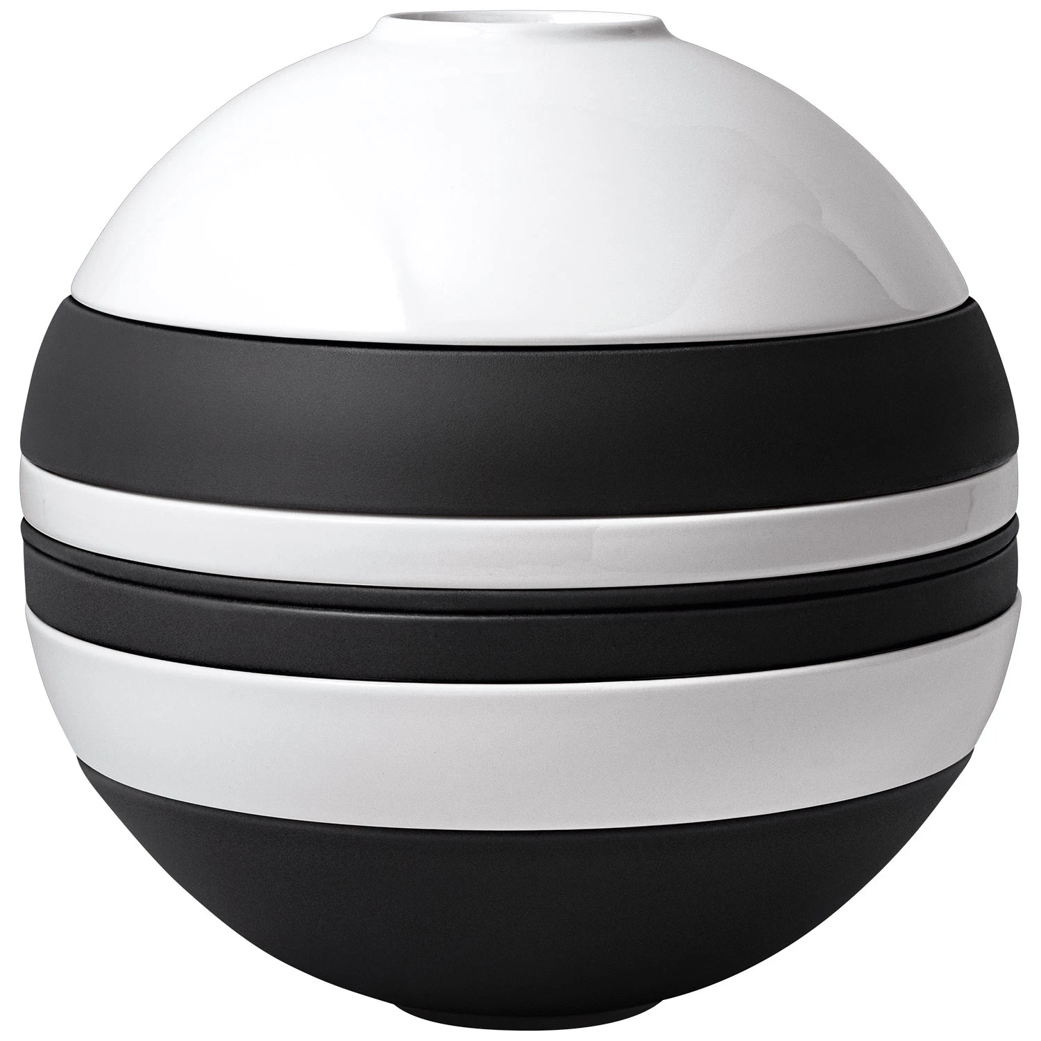 Villeroy & Boch Iconic La Boule Serveringss&aelig;t 7 Dele Sort Og Hvidt - Service & Starts&aelig;t Porcel&aelig;n Sort Hvid - 10-1665-9095