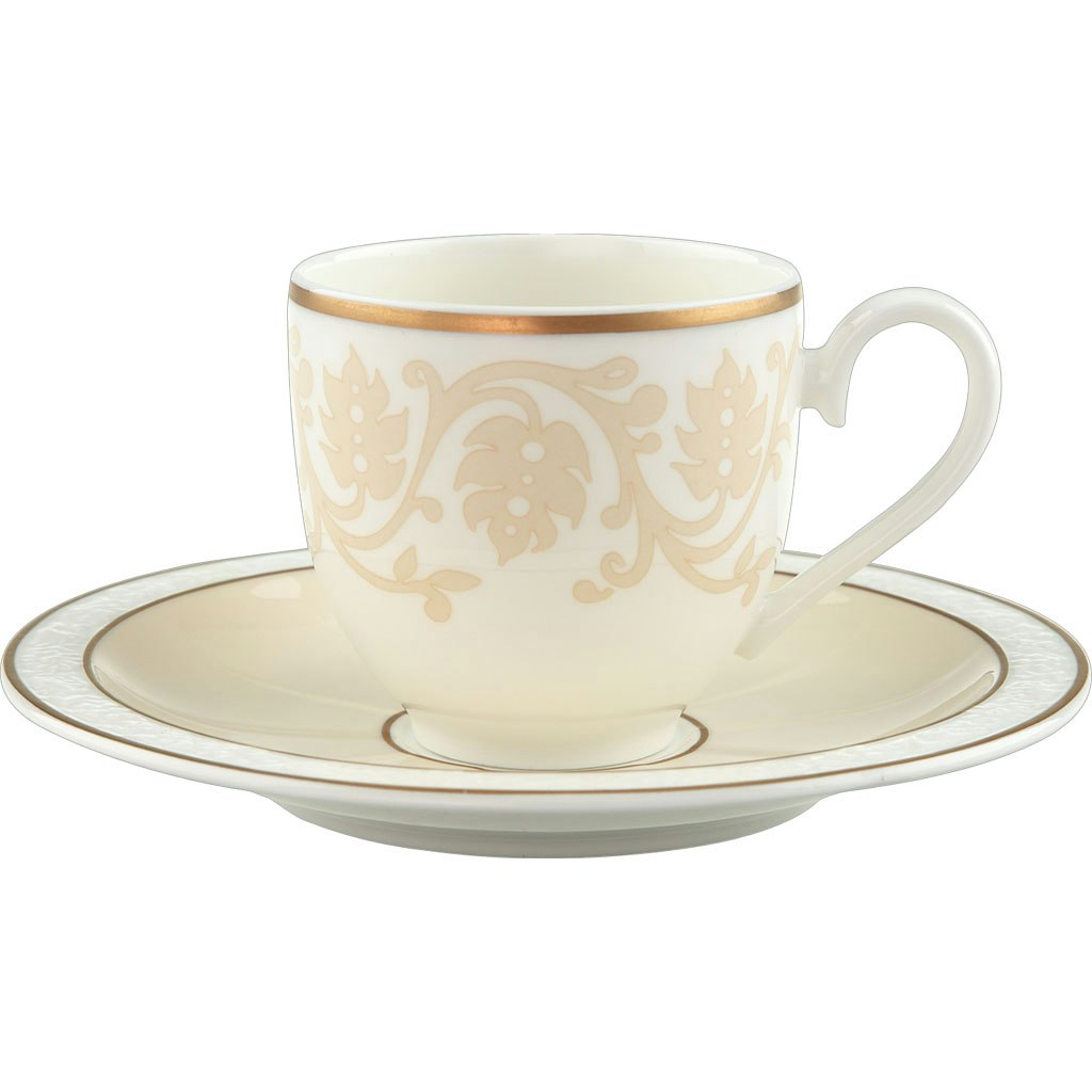 Villeroy & Boch Ivoire Espressokop Med Underkop - Espressokopper Benporcel&aelig;n Beige - 25099-25101