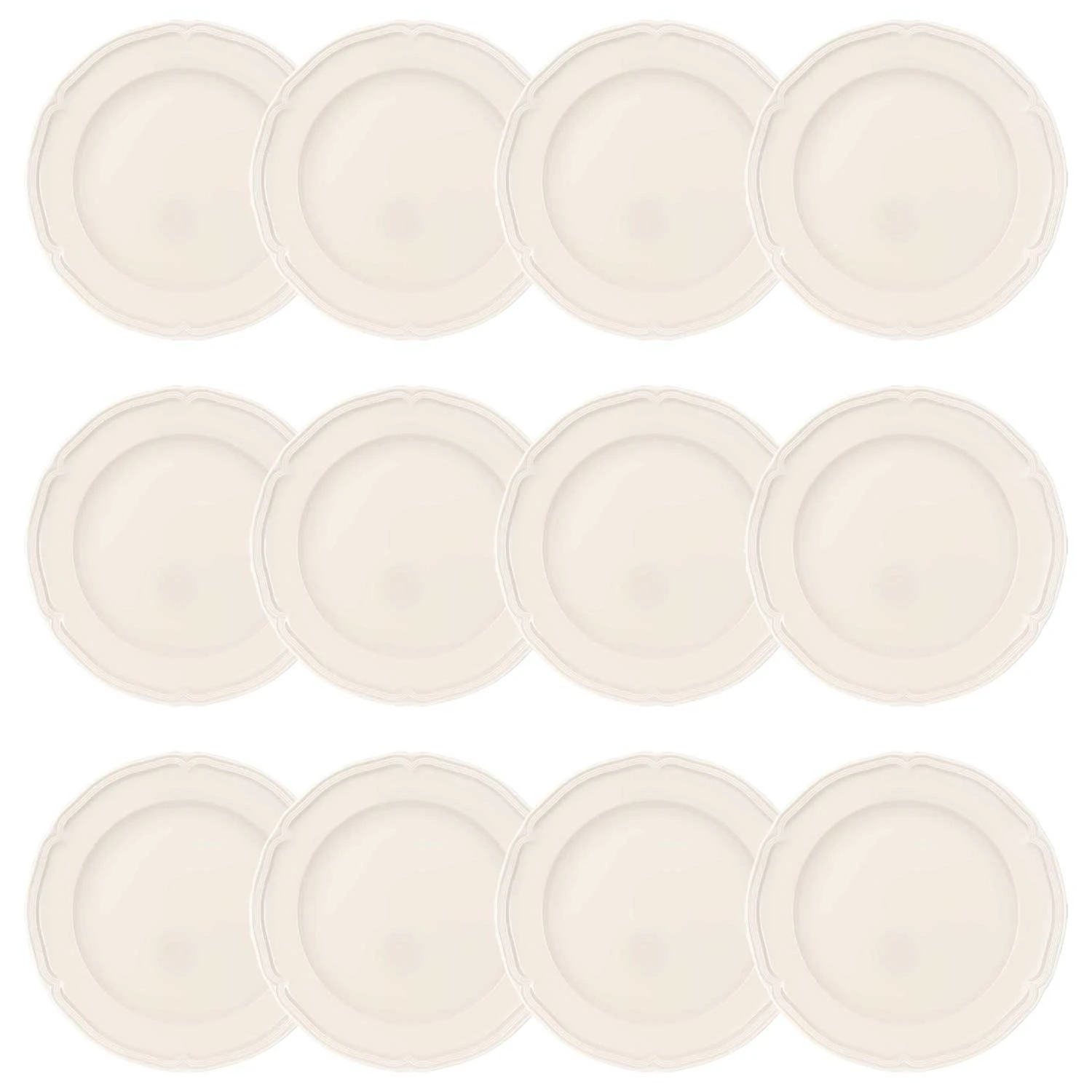 Villeroy & Boch Manoir Plate 26 Cm 12 Pcs - Middagstallerkner Porcel&aelig;n Hvid - 1023962620-12pack