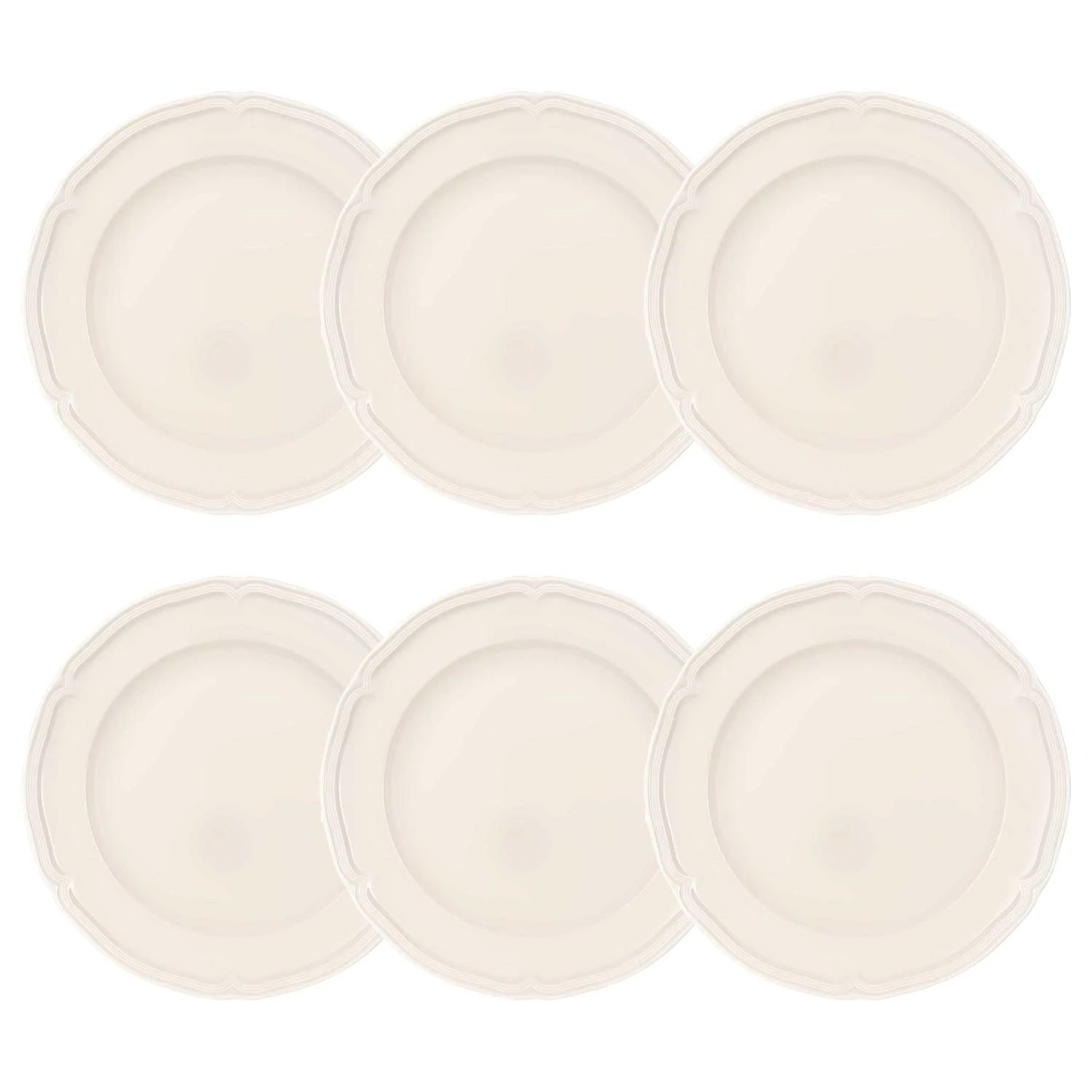 Villeroy & Boch Manoir Plate 26 Cm 6 Pcs - Middagstallerkner Porcel&aelig;n Hvid - 1023962620-6pack