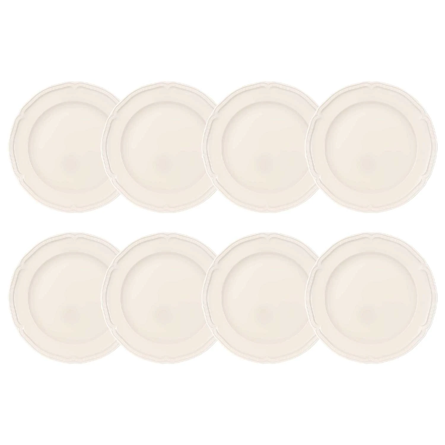 Villeroy & Boch Manoir Plate 26 Cm 8 Pcs - Middagstallerkner Porcel&aelig;n Hvid - 1023962620-8pack