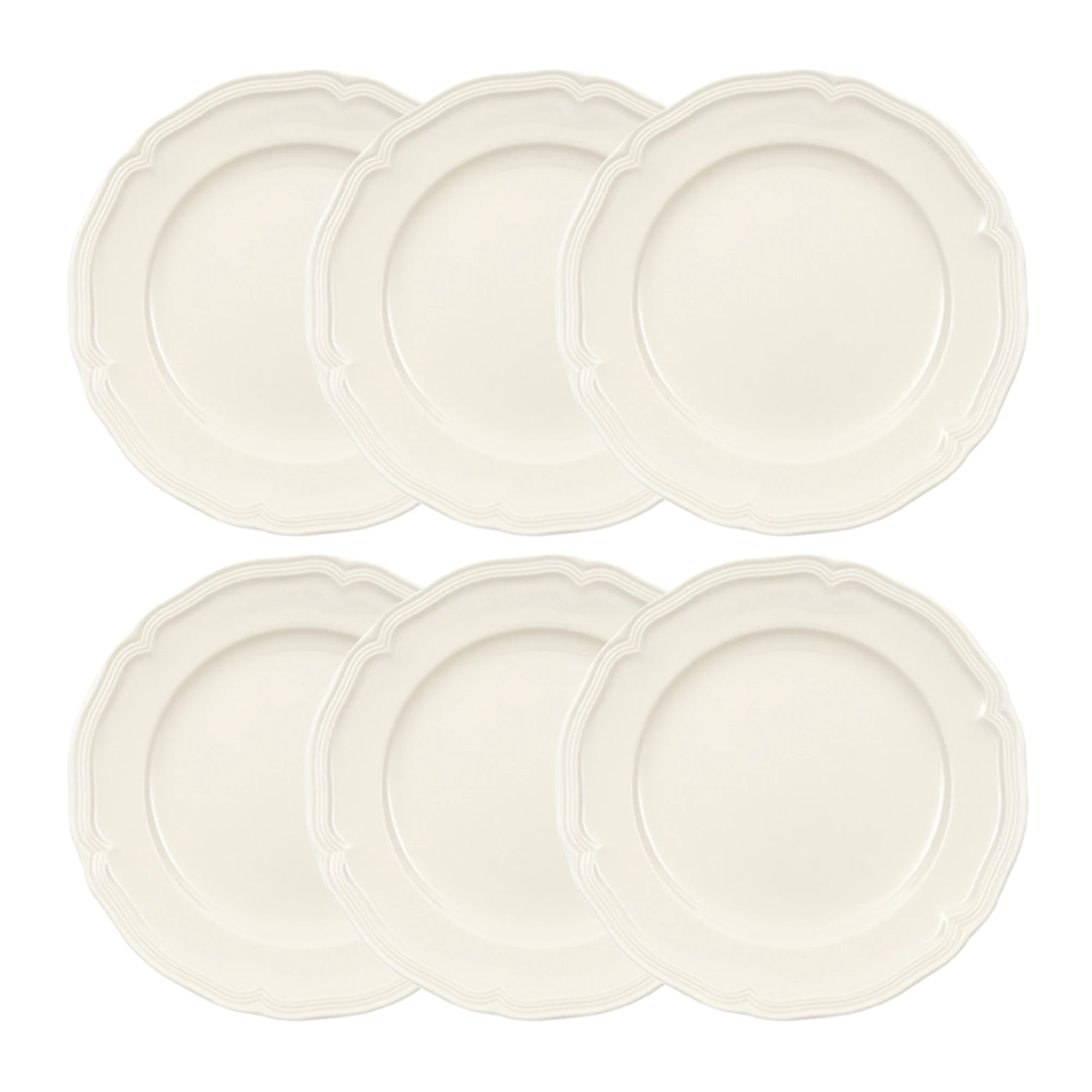 Villeroy & Boch Manoir Sidetallerken 21 Cm 6-pak - Asietter Porcel&aelig;n Hvid - 1023962640X6