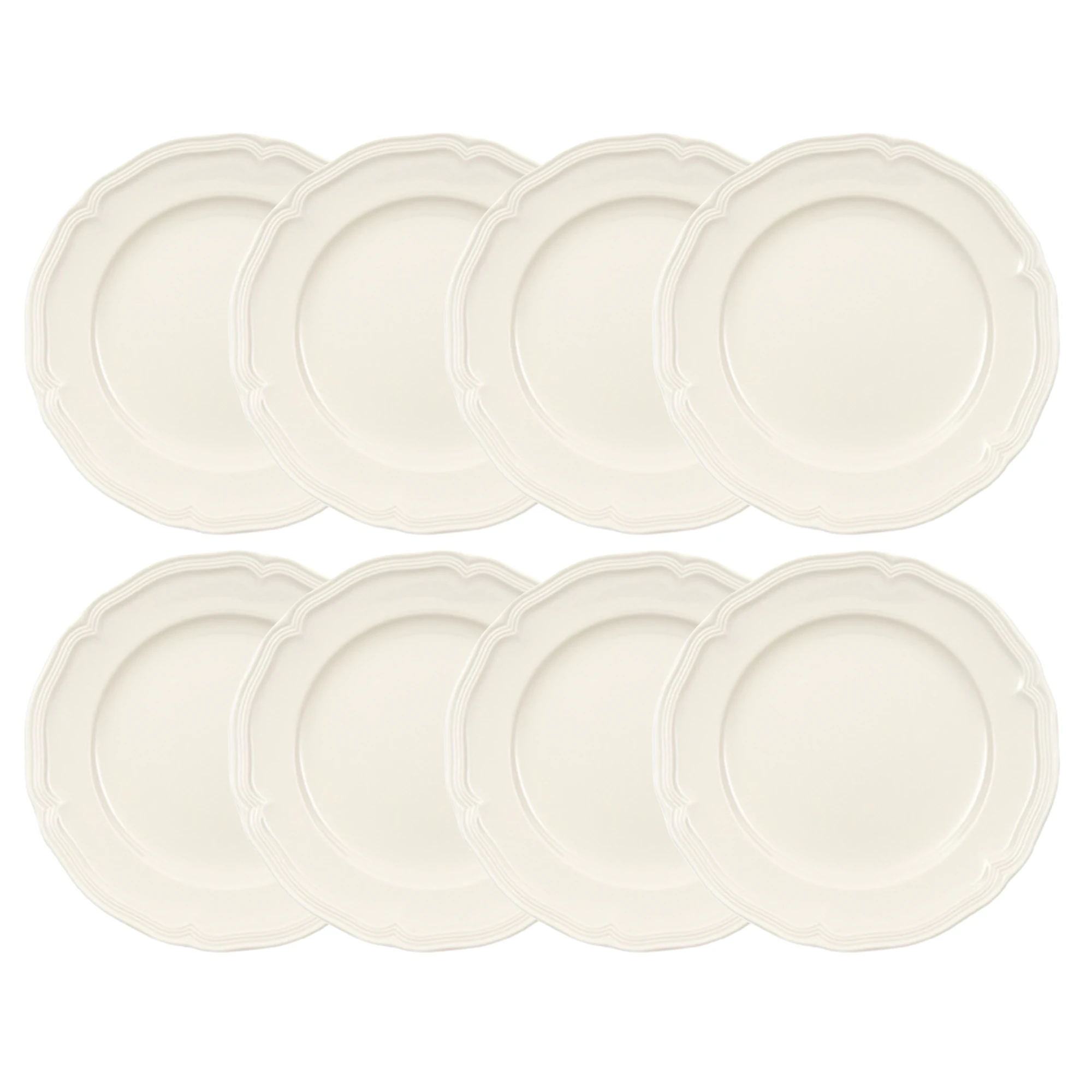 Villeroy & Boch Manoir Sidetallerken 21 Cm 8-pak - Asietter Porcel&aelig;n Hvid - 1023962640X8