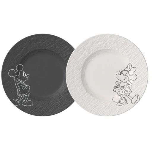 Villeroy & Boch Manufacture Rock Mickey Mouse Morgenmadstallerken 2-pak - Asietter Porcel&aelig;n Sort - 1047198511