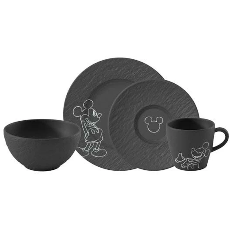 Manufacture Rock Mickey Mouse Morgenmadssæt, Sort