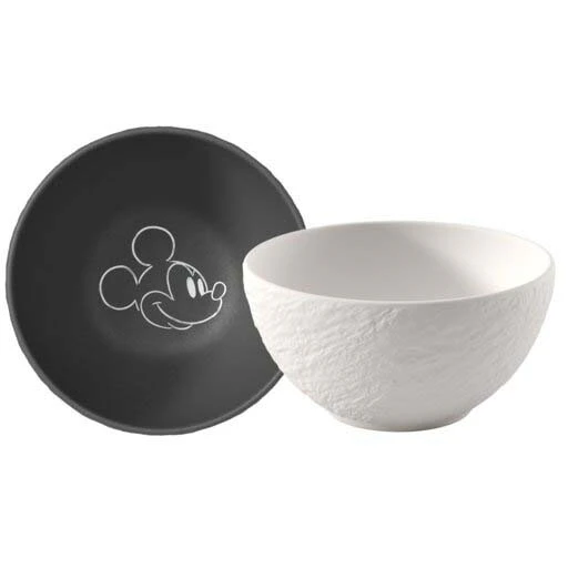 Villeroy & Boch Manufacture Rock Mickey Mouse Sk&aring;l 2-pak - Morgenmadssk&aring;le Porcel&aelig;n Sort - 1047198408
