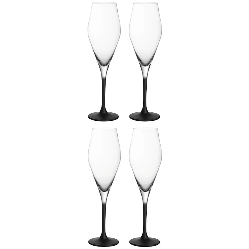 Manufacture Rock Champagneglas 26 cl 4-pak, Sort