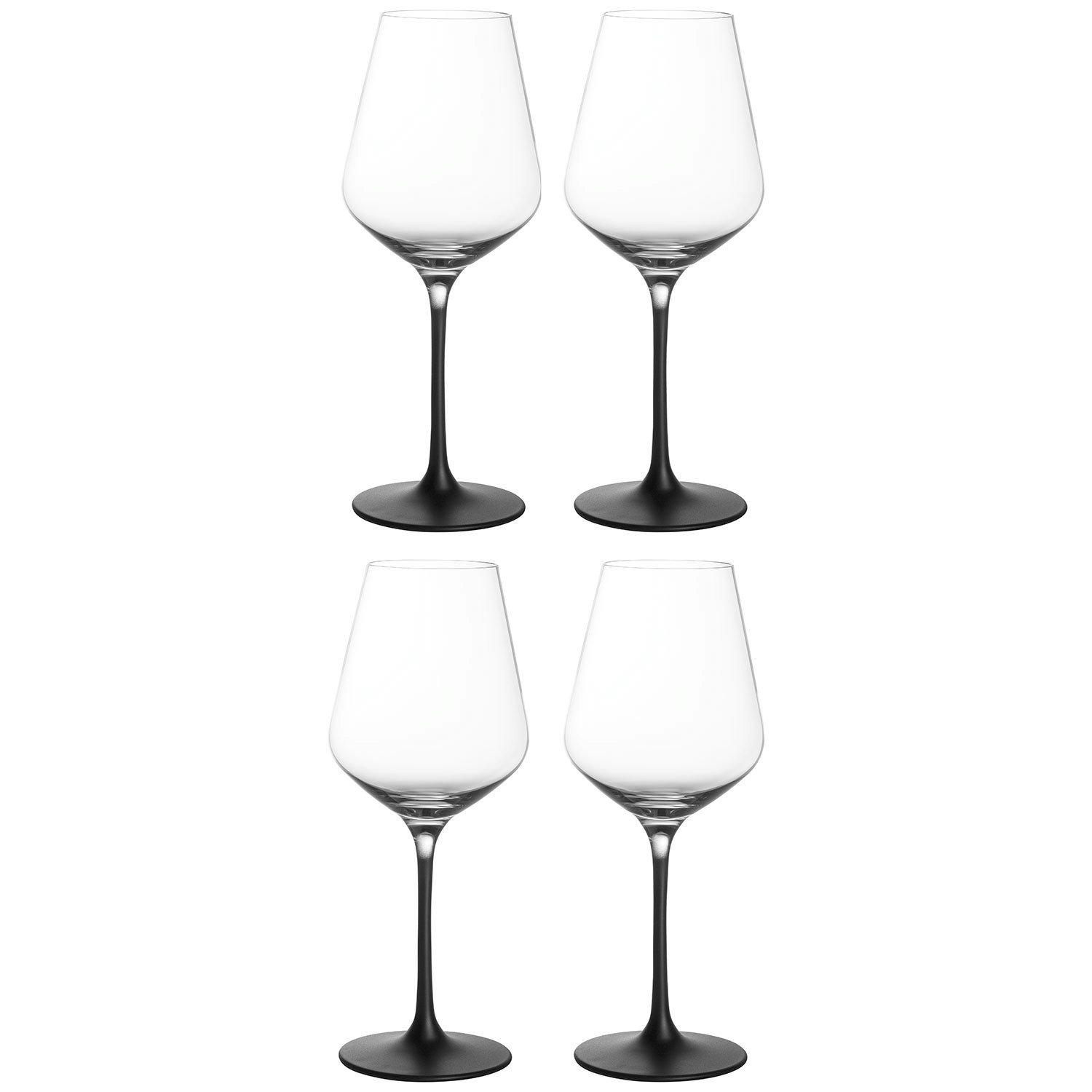 Villeroy & Boch Manufacture Rock Hvidvinsglas 38 Cl 4-pak - Vinglas Krystalglas Sort - 11-3798-8120