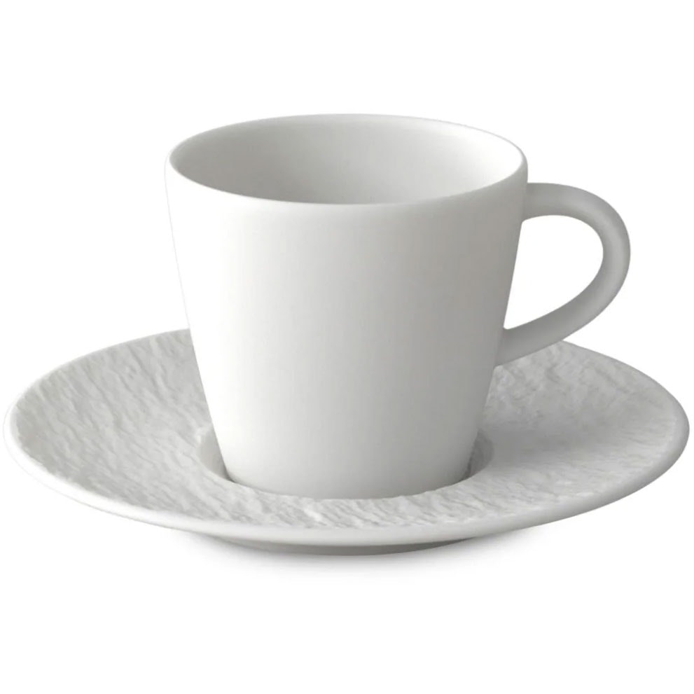 Villeroy & Boch Manufacture Rock Kaffekop Med Underkop - Kaffekopper Porcel&aelig;n Hvid - 300598 + 300599