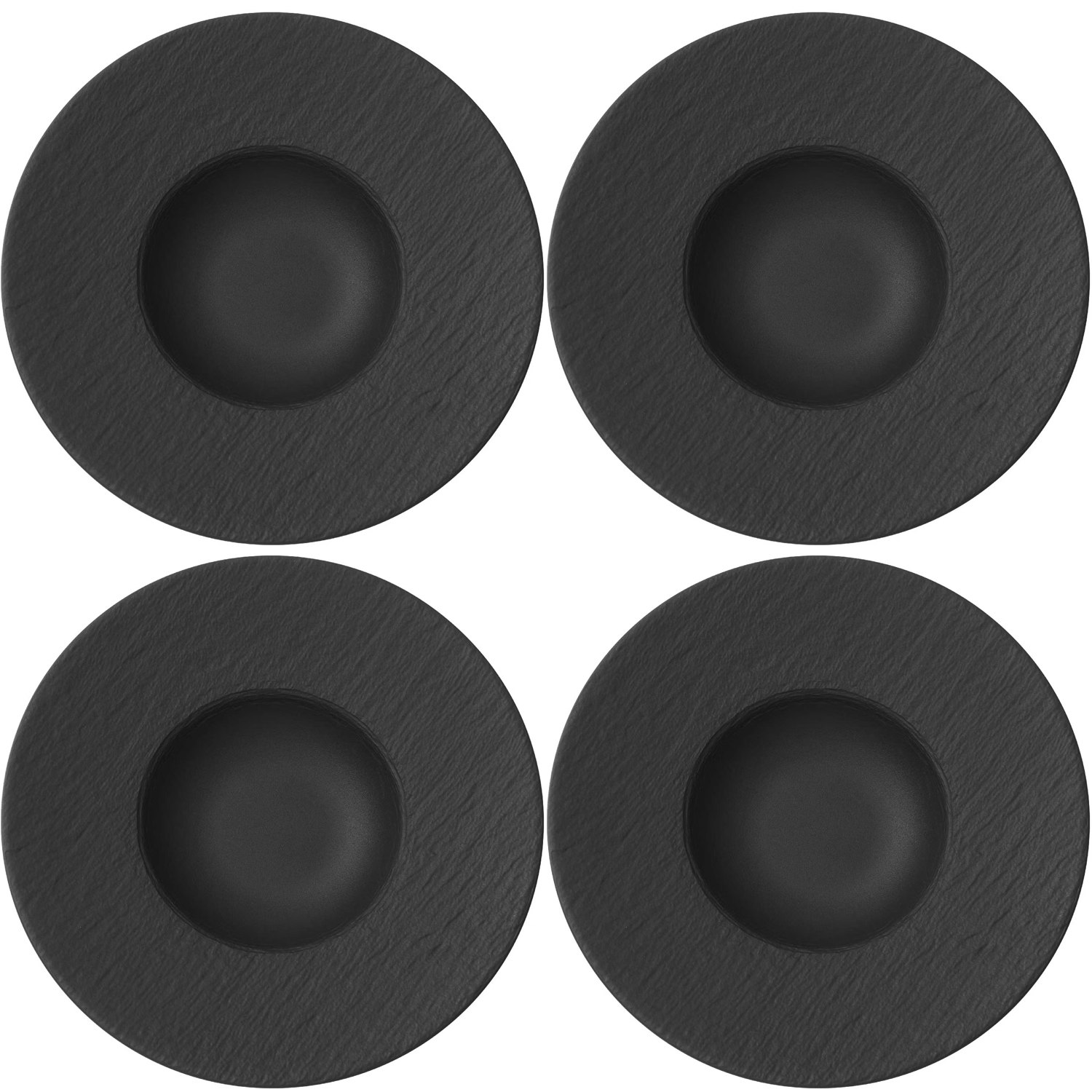Villeroy & Boch Manufacture Rock Pastatallerken 27,8 Cm 4-pak - Pastatallerkner Porcel&aelig;n Sort - 10-4239-2620 4-PACK