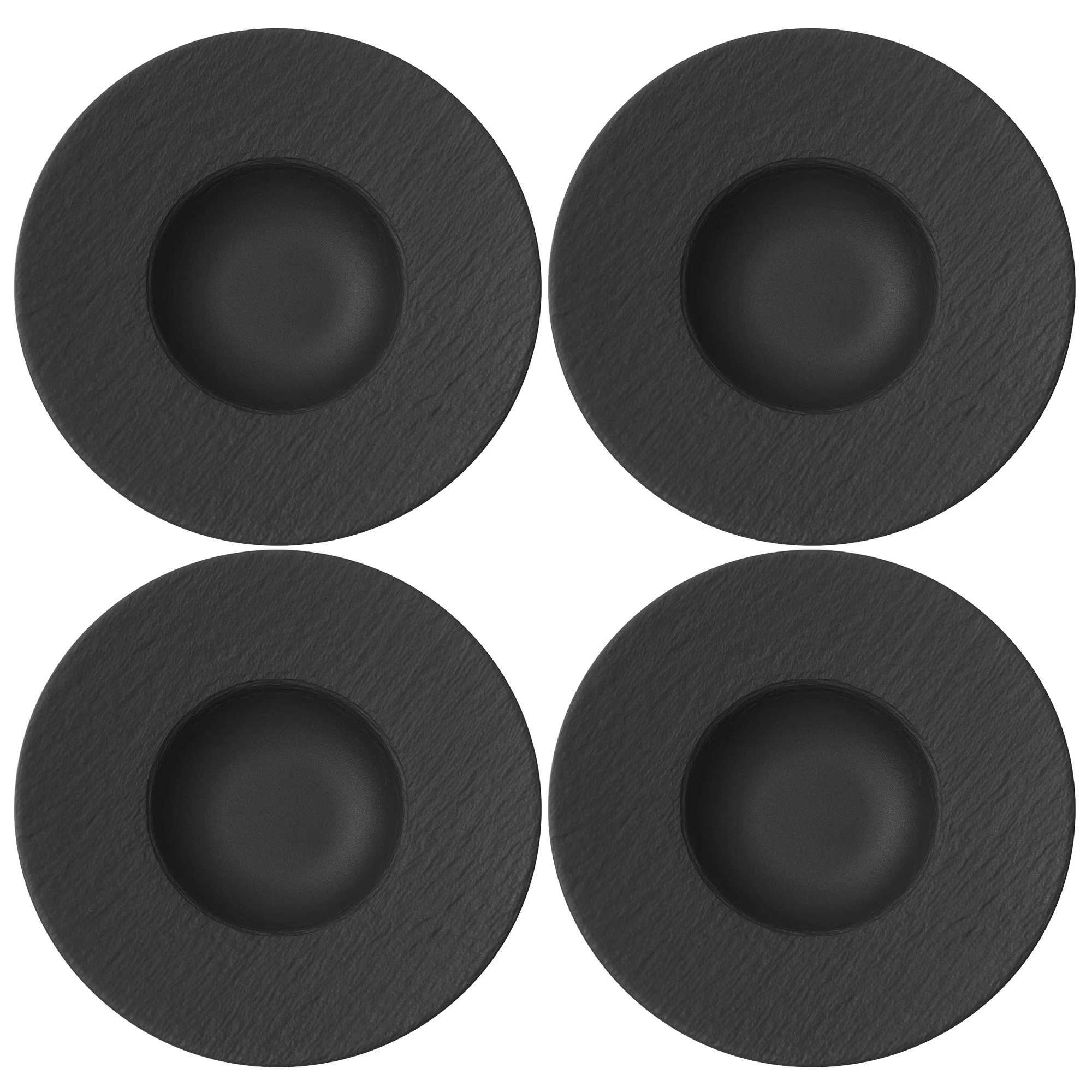 Villeroy & Boch Manufacture Rock Pastatallerken 4-pak - Middagstallerkner Porcel&aelig;n Sort - 10-4239-2790 4-PACK