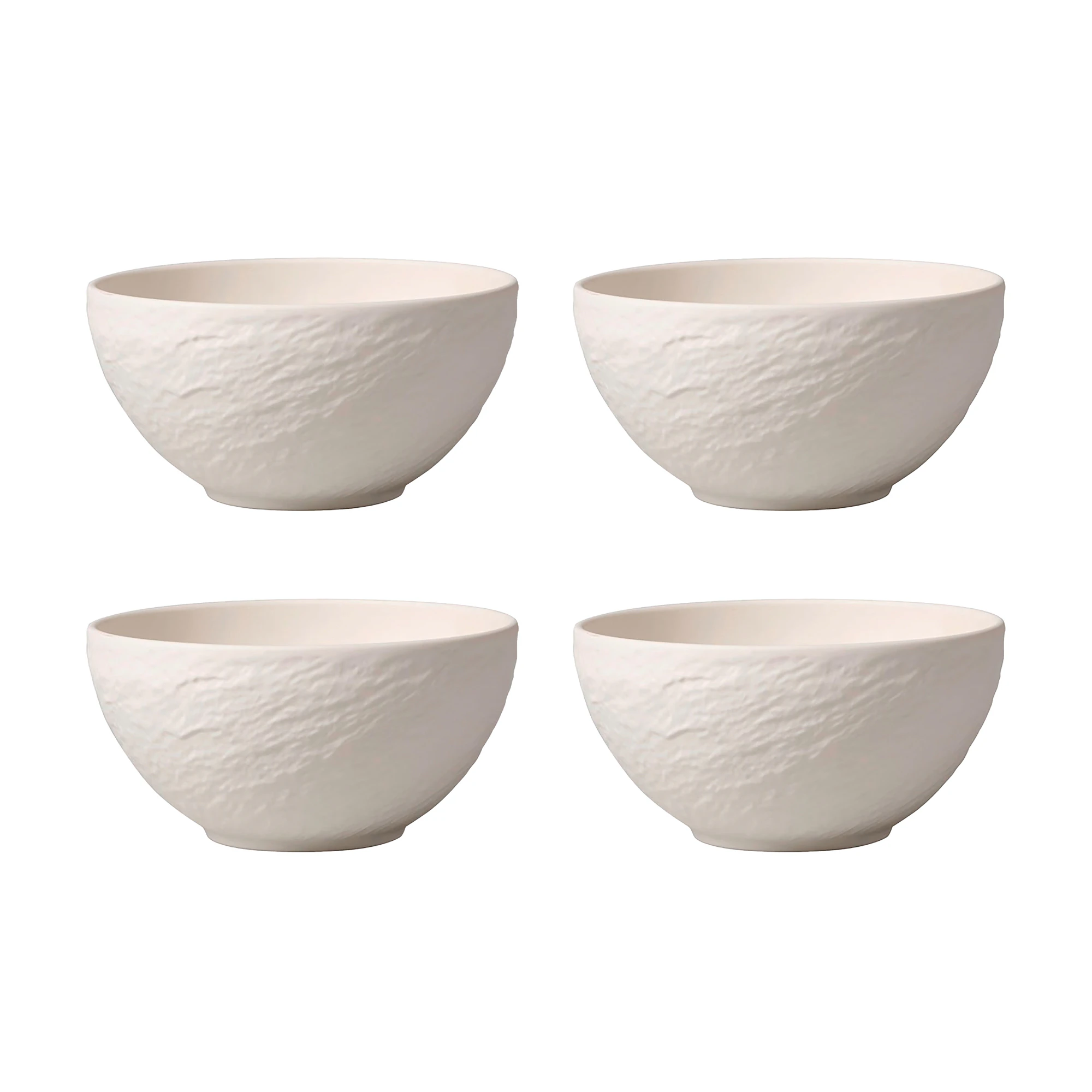 Villeroy & Boch Manufacture Rock Sk&aring;l 14 Cm 4-pak - Frugtsk&aring;le Porcel&aelig;n Hvid - 10-4240-1900X4
