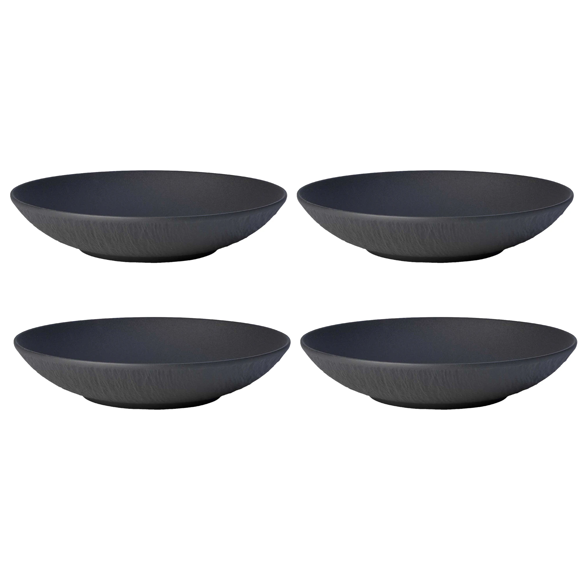 Villeroy & Boch Manufacture Rock Sk&aring;l 24 Cm 4-pak - Serveringssk&aring;le Porcel&aelig;n Sort - 10-4239-2536X4