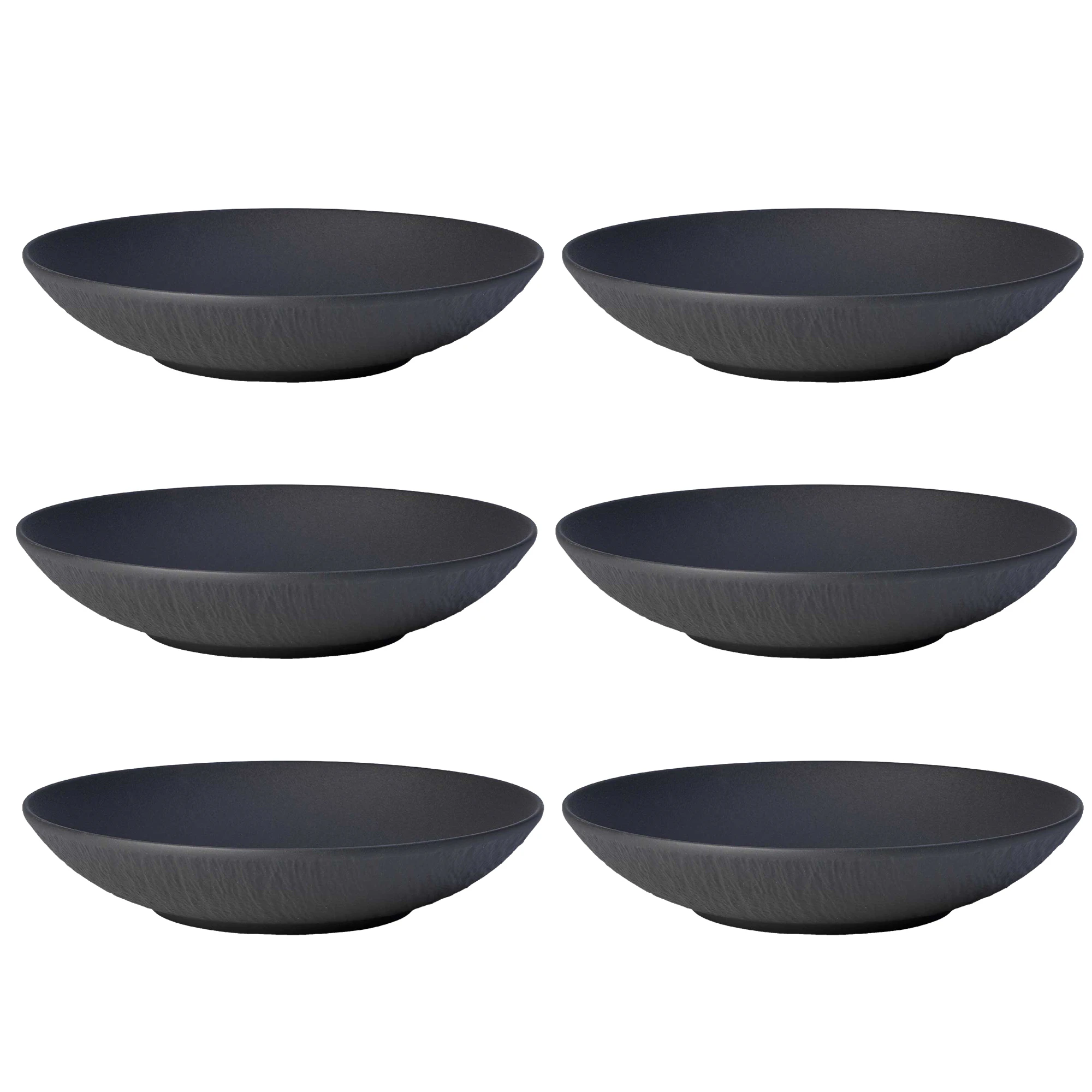 Villeroy & Boch Manufacture Rock Sk&aring;l 24 Cm 6-pak - Serveringssk&aring;le Porcel&aelig;n Sort - 10-4239-2536X6