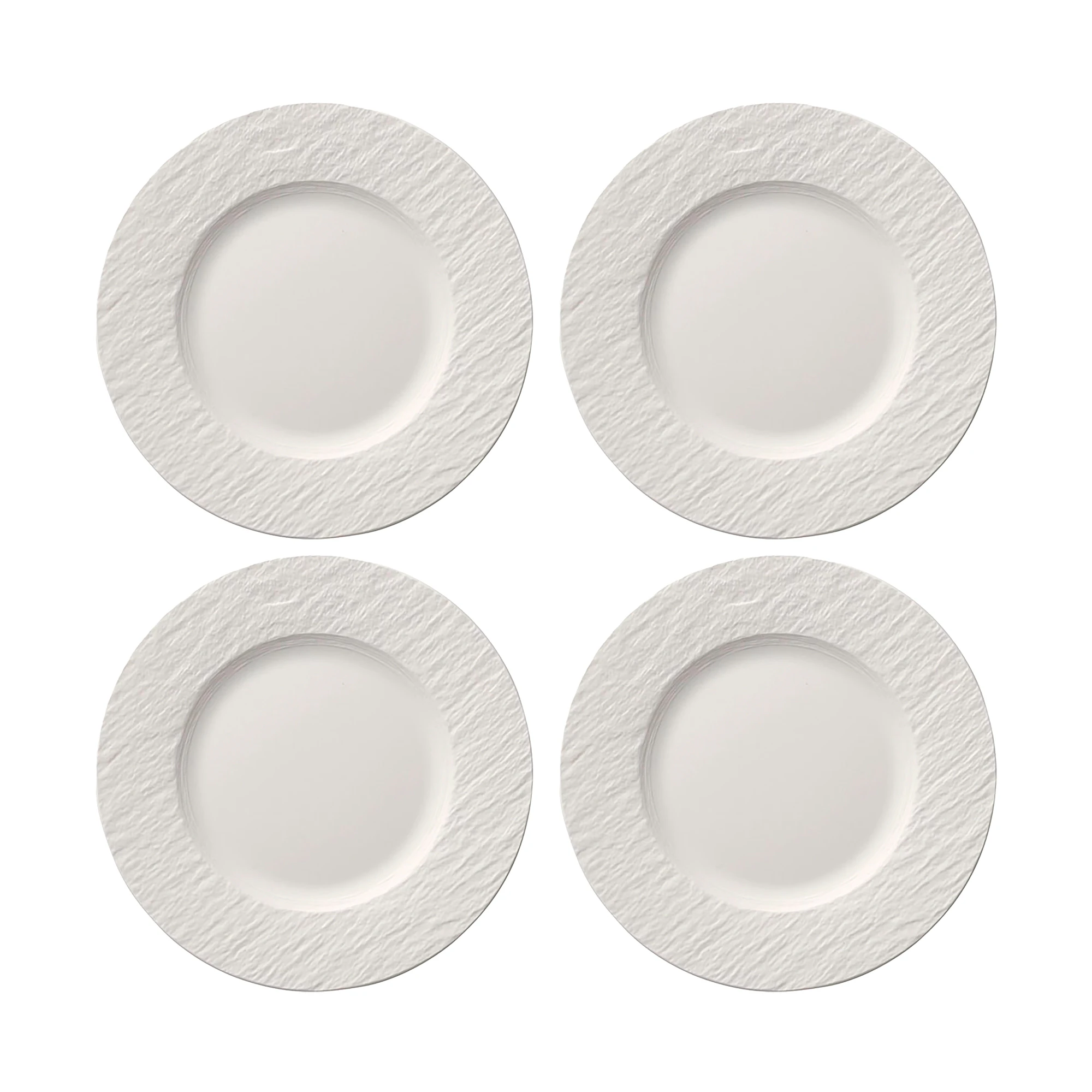 Villeroy & Boch Manufacture Rock Tallerken 22 Cm 4-pak - Asietter Porcel&aelig;n Hvid - 10-4240-2640X4