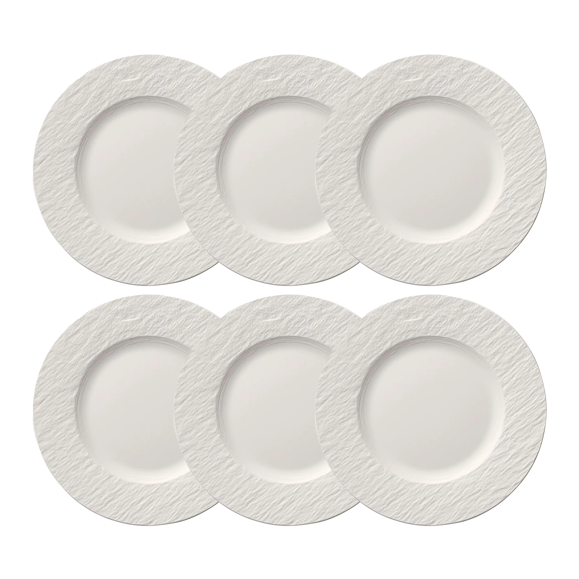Villeroy & Boch Manufacture Rock Tallerken 22 Cm 6-pak - Asietter Porcel&aelig;n Hvid - 10-4240-2640X6