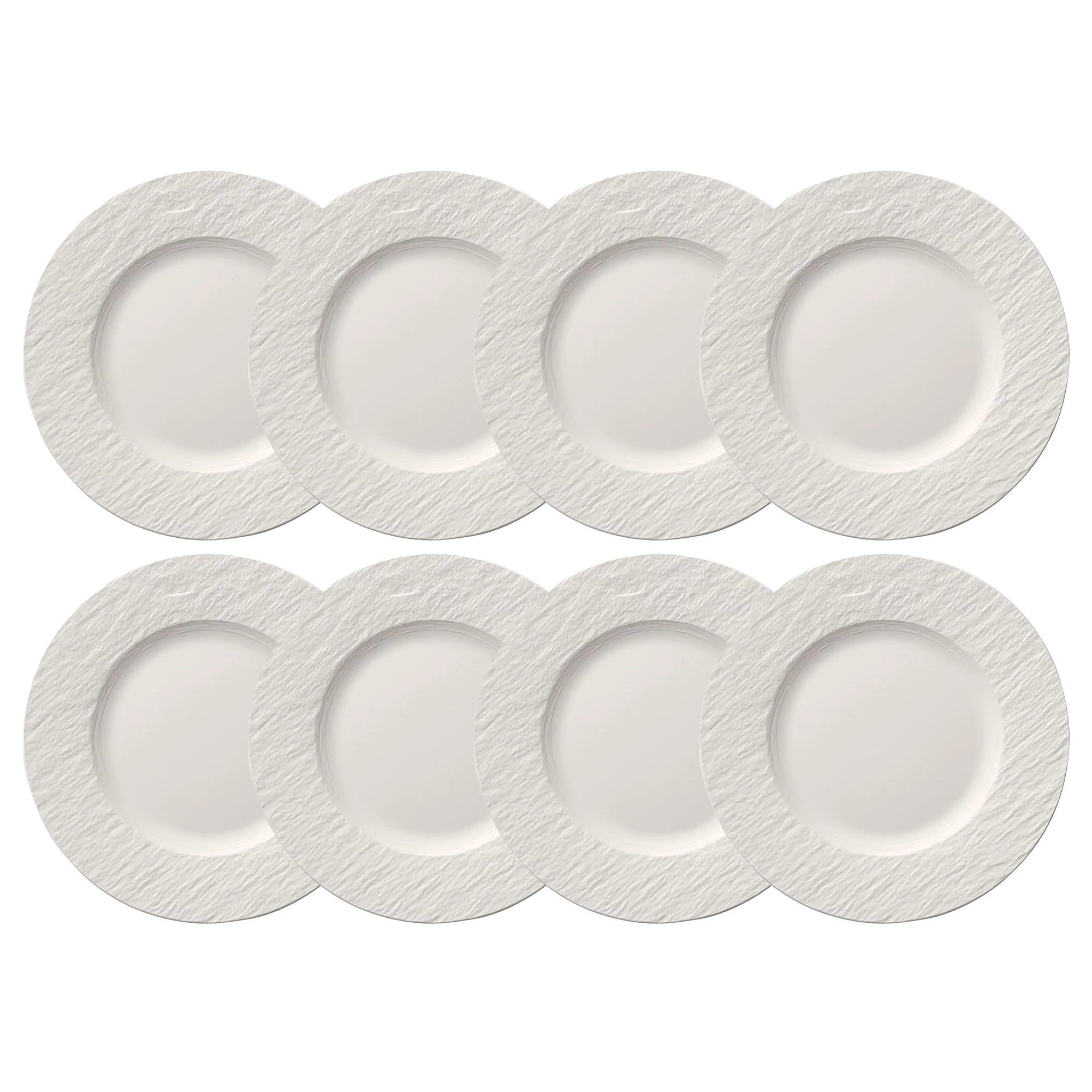 Villeroy & Boch Manufacture Rock Tallerken 22 Cm 8-pak - Asietter Porcel&aelig;n Hvid - 10-4240-2640X8