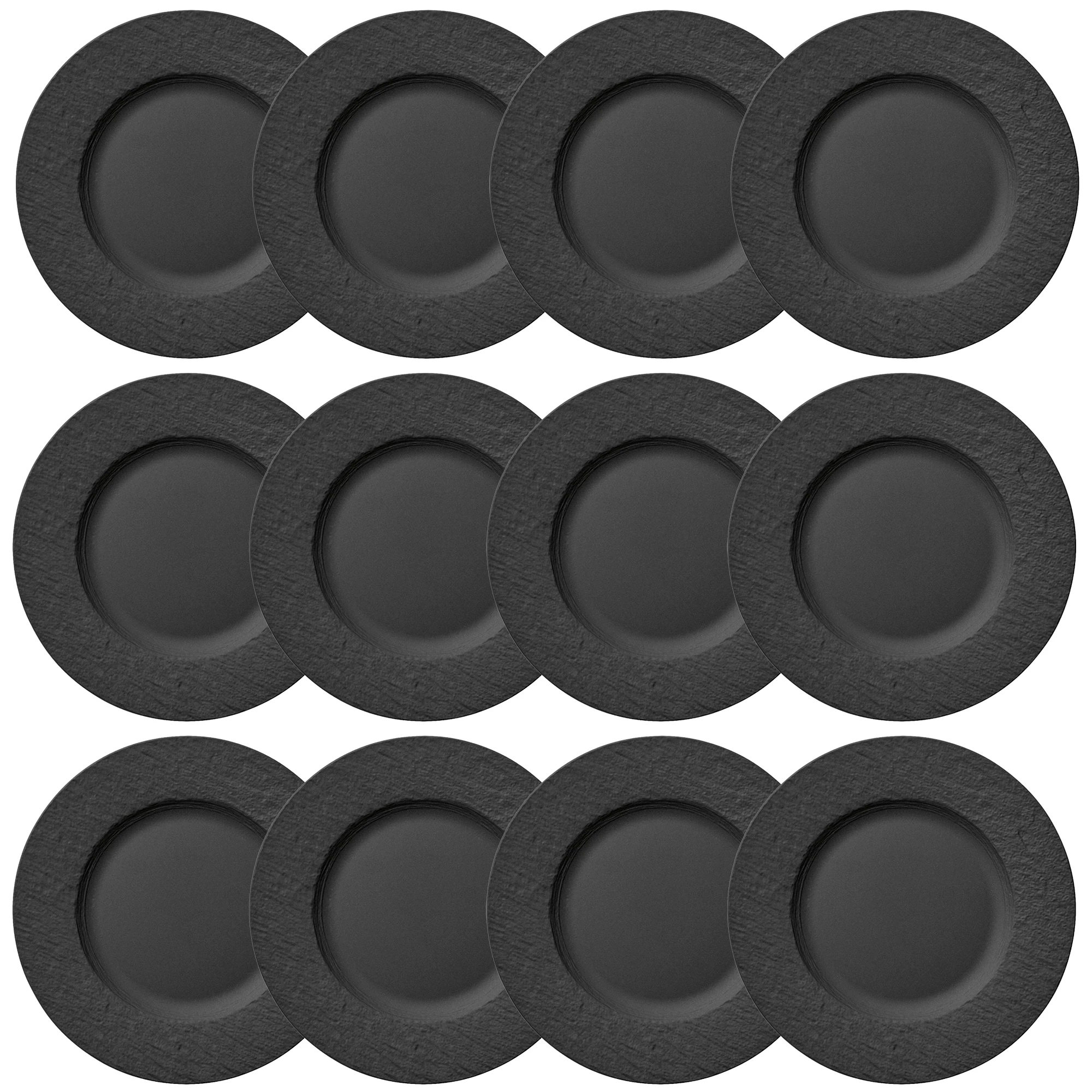 Villeroy & Boch Manufacture Rock Tallerken 27 Cm 12-pak - Pastatallerkner Porcel&aelig;n Sort - 10-4239-2620X12