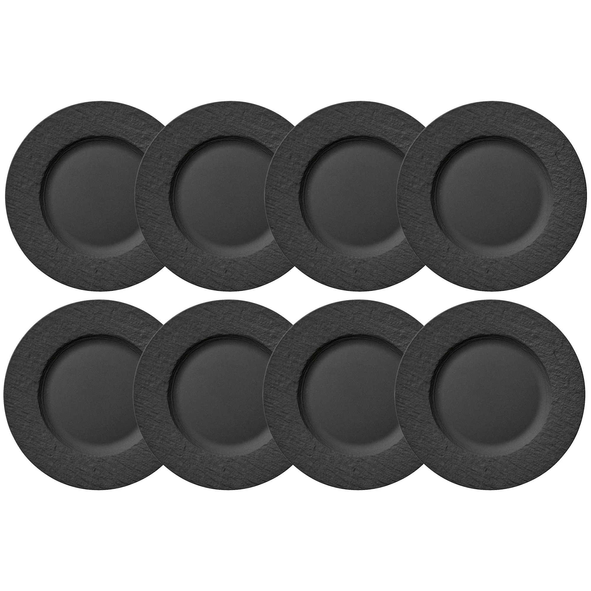Villeroy & Boch Manufacture Rock Tallerken 27 Cm 8-pak - Pastatallerkner Porcel&aelig;n Sort - 10-4239-2620X8