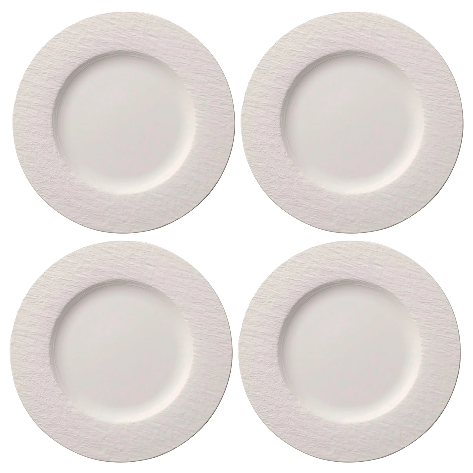 Villeroy & Boch Manufacture Rock Tallerken 27 Cm 4-pak - Middagstallerkner Porcel&aelig;n Hvid - 10-4240-2620X4