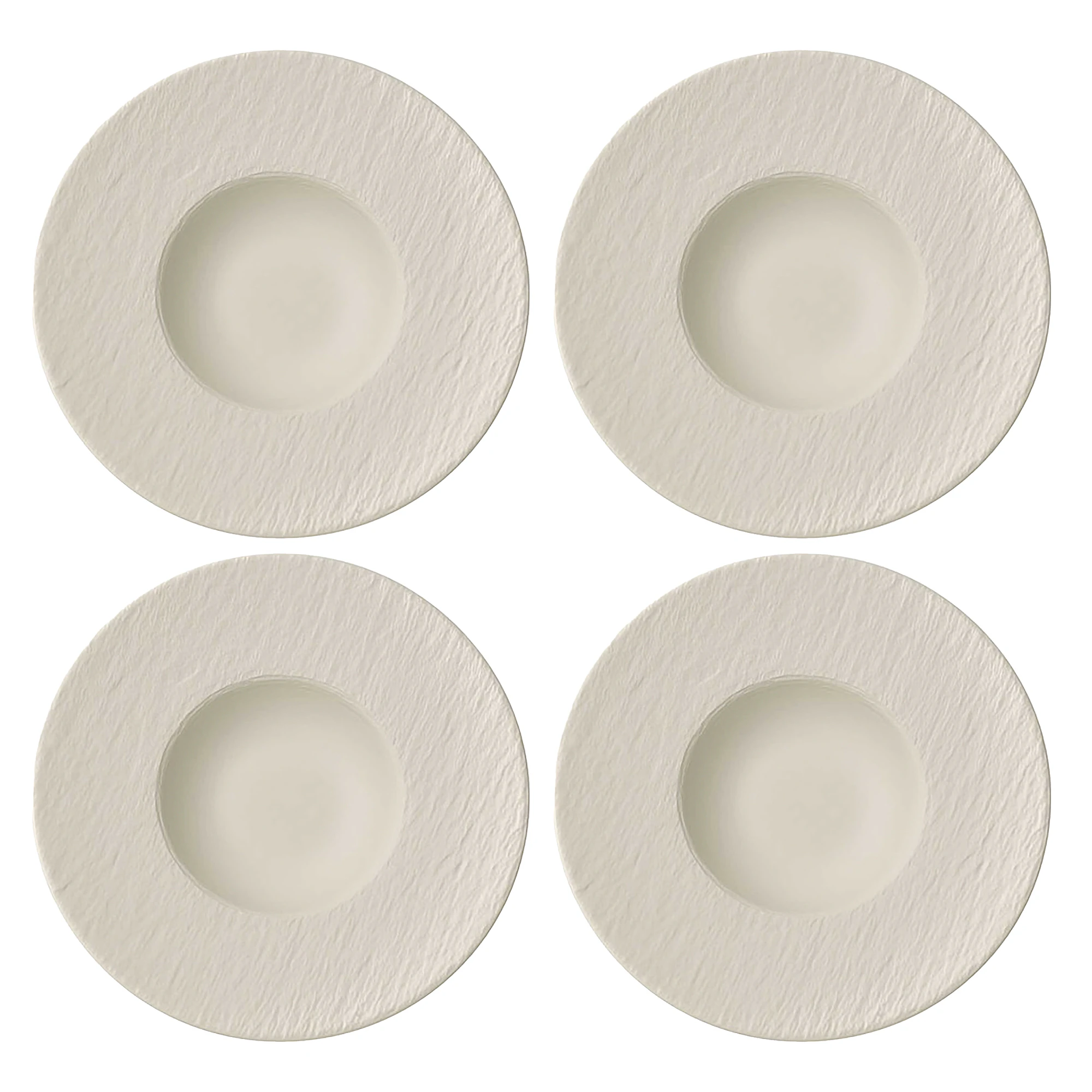 Villeroy & Boch Manufacture Rock Tallerken 28 Cm 4-pak - Dybe tallerkner Porcel&aelig;n Hvid - 10-4240-2790X4