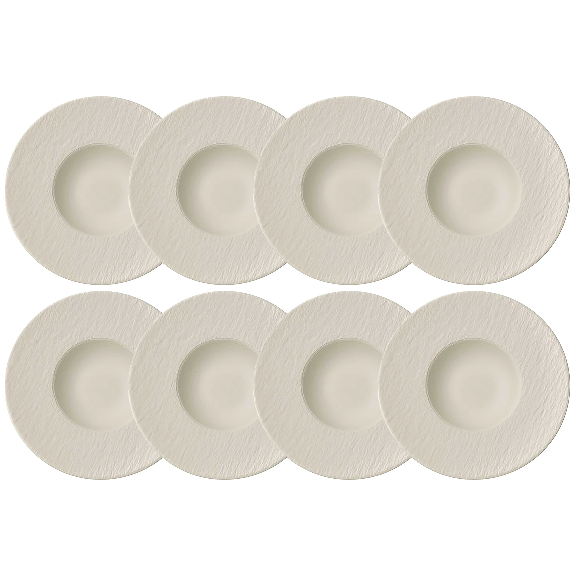 Villeroy & Boch Manufacture Rock Tallerken 28 Cm 8-pak - Dybe tallerkner Porcel&aelig;n Hvid - 10-4240-2790X8