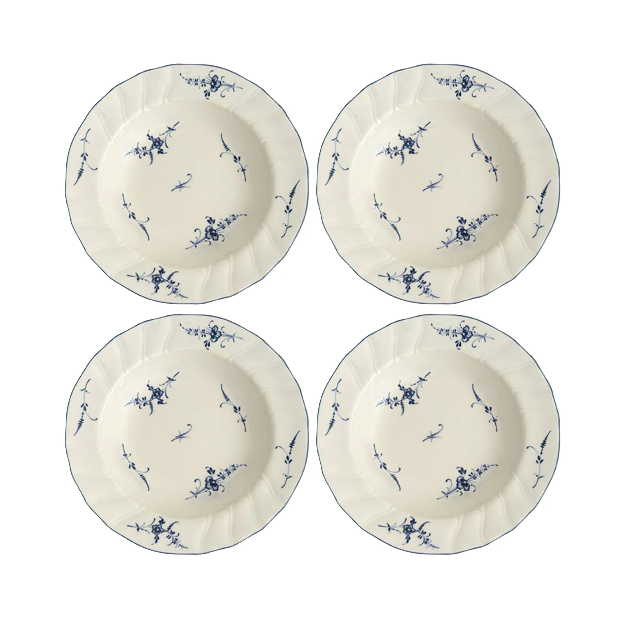 Villeroy & Boch Old Luxembourg Dyb Tallerken 23 Cm 4-pak - Dybe tallerkner Porcel&aelig;n Hvid - 1023412700X4