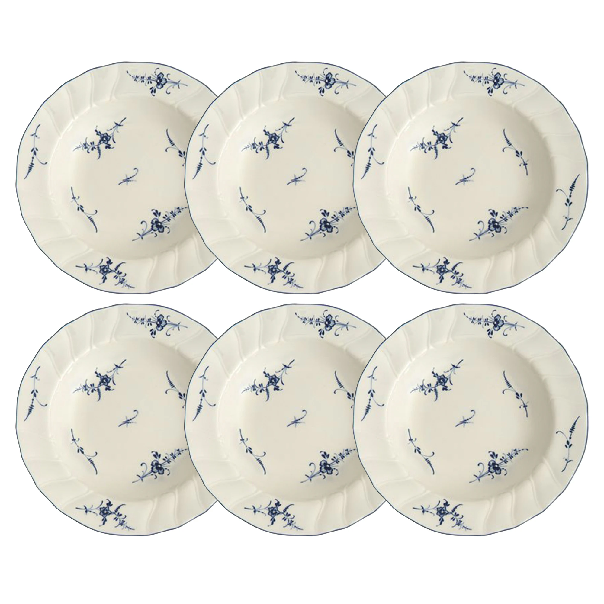 Villeroy & Boch Old Luxembourg Dyb Tallerken 23 Cm 6-pak - Dybe tallerkner Porcel&aelig;n Hvid - 1023412700X6