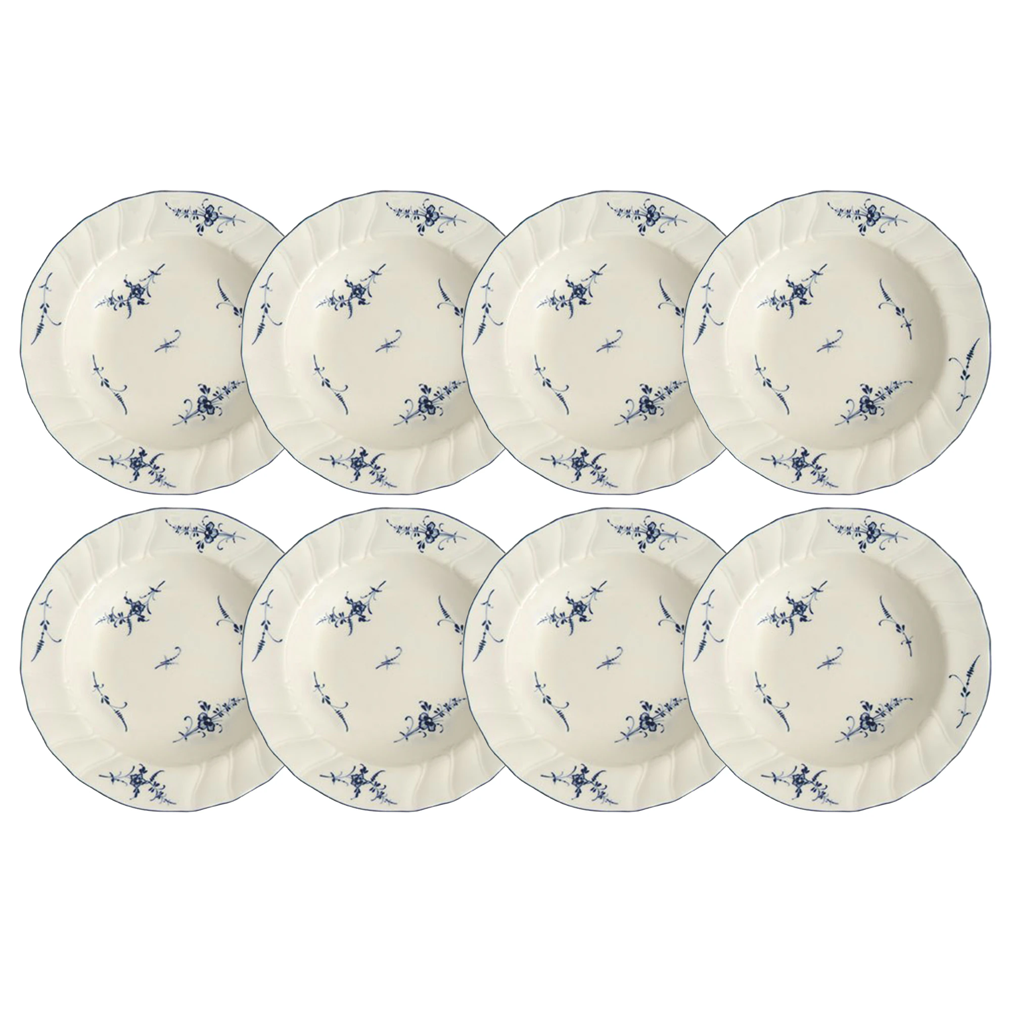 Villeroy & Boch Old Luxembourg Dyb Tallerken 23 Cm 8-pak - Dybe tallerkner Porcel&aelig;n Hvid - 1023412700X8