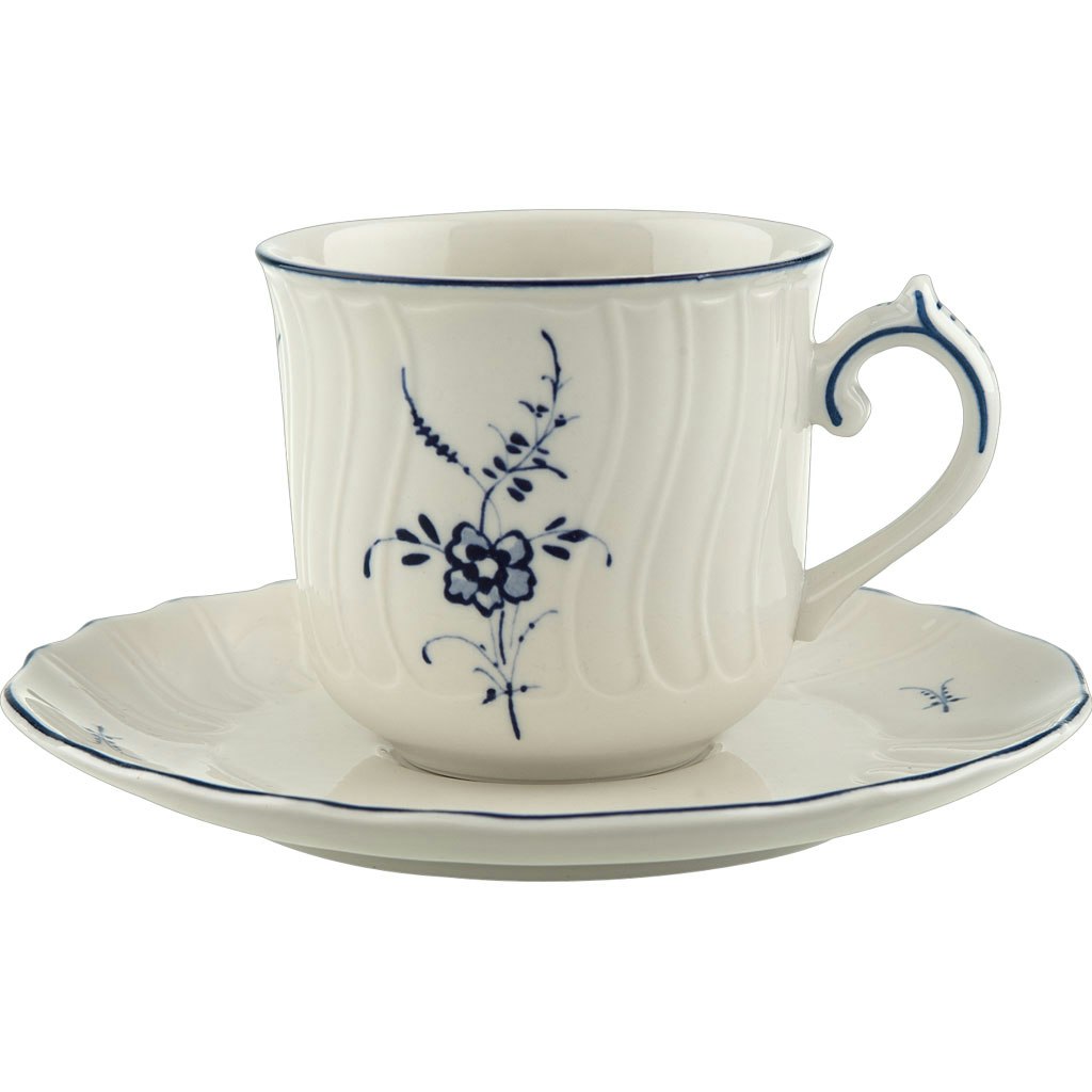 Villeroy & Boch Old Luxembourg Kaffekop Med Underkop - Kaffekopper Porcel&aelig;n Hvid - 23519-23520