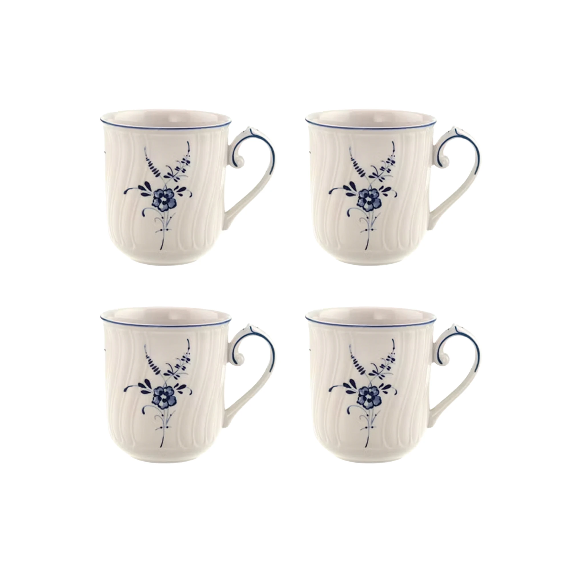 Villeroy & Boch Old Luxembourg Krus 29 Cl 4-pak - Kaffekopper Porcel&aelig;n Hvid - 1023414870X4