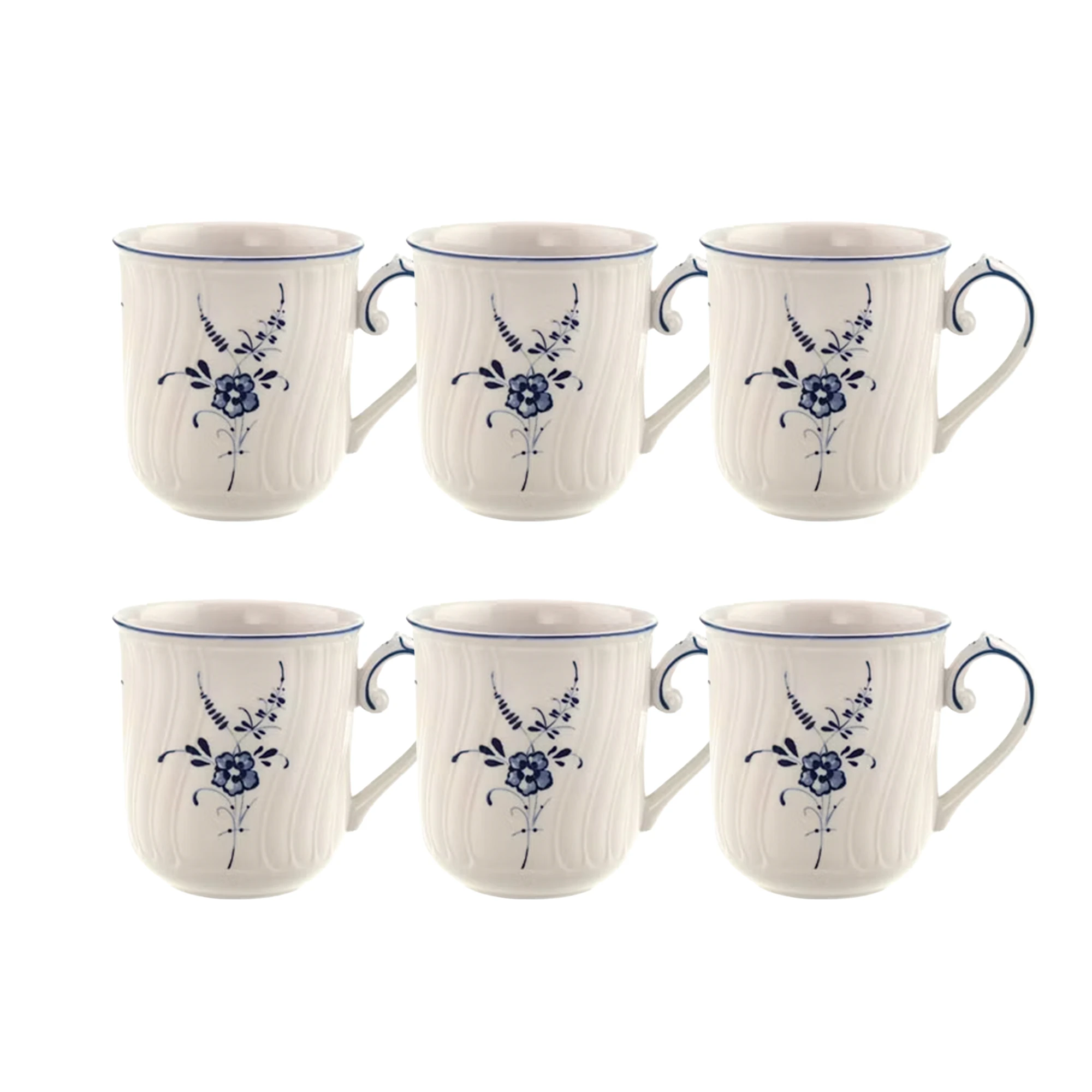 Villeroy & Boch Old Luxembourg Krus 29 Cl 6-pak - Kaffekopper Porcel&aelig;n Hvid - 1023414870X6
