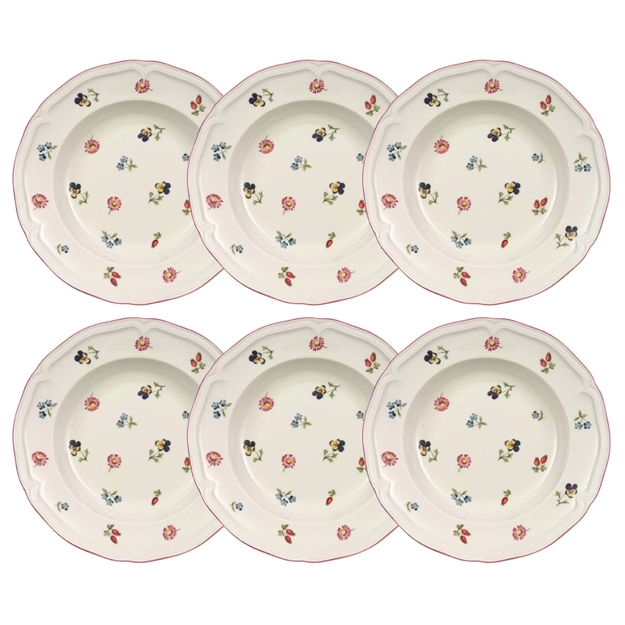 Villeroy & Boch Petite Fleur Dyb Tallerken 23 Cm 6-pak - Dybe tallerkner Porcel&aelig;n Hvid - 1023952700X6