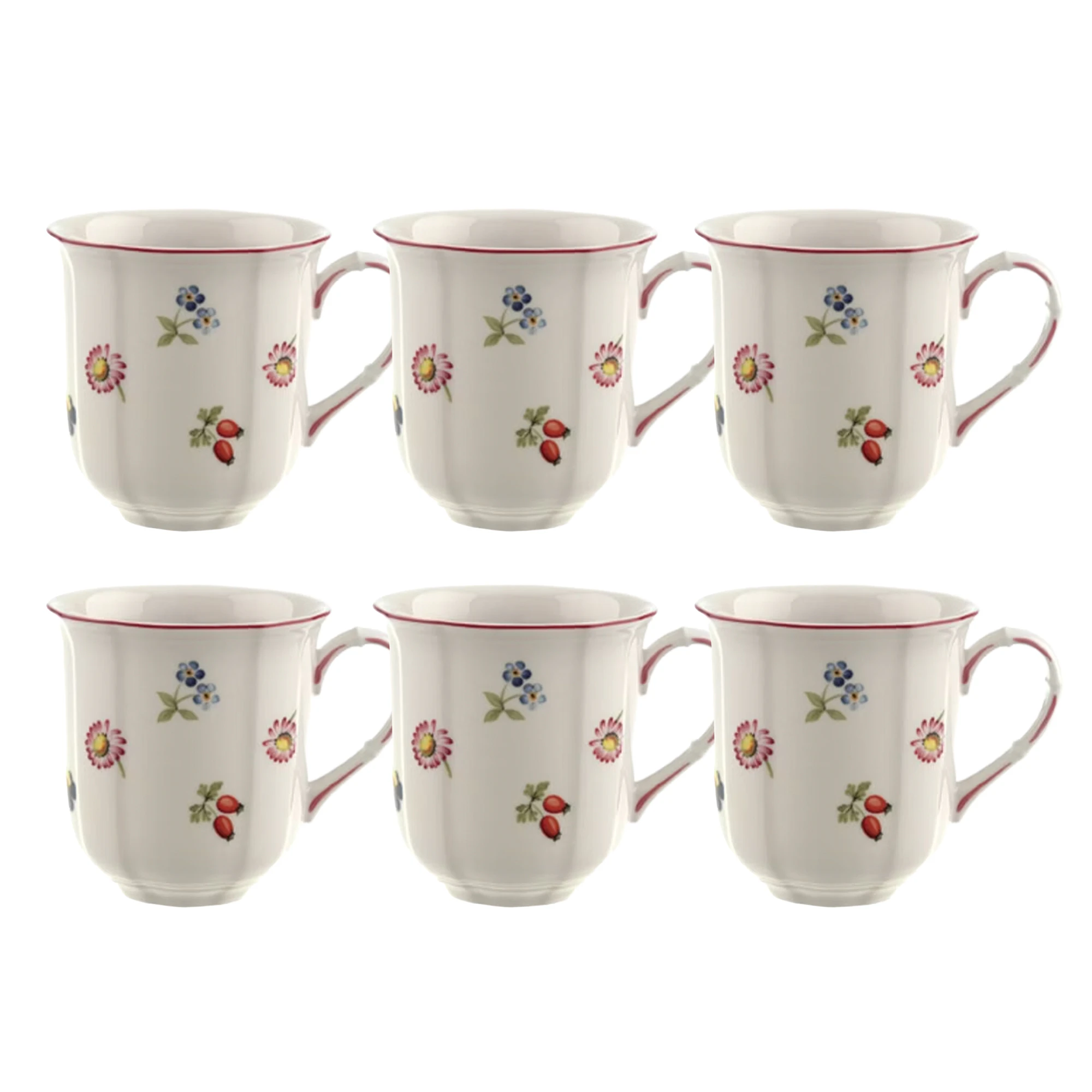 Villeroy & Boch Petite Fleur Kop 30 Cl 6-pak - Kaffekopper Porcel&aelig;n Hvid - 1023954870X6