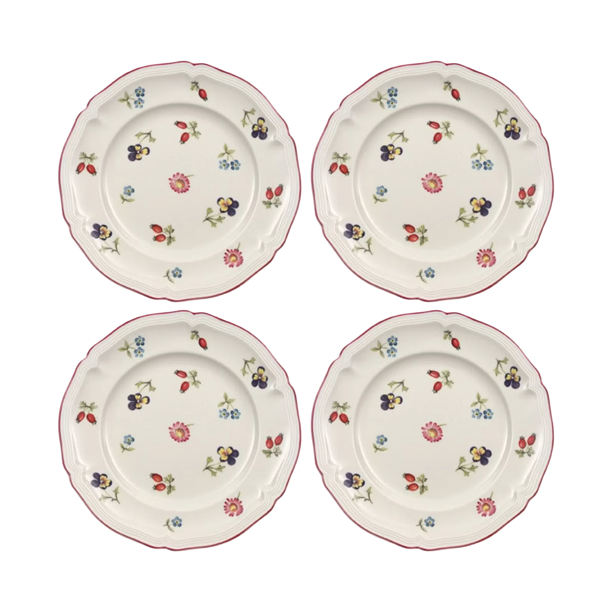 Villeroy & Boch Petite Fleur Sidetallerken 17 Cm 4-pak - Asietter Porcel&aelig;n Hvid - 1023952660X4