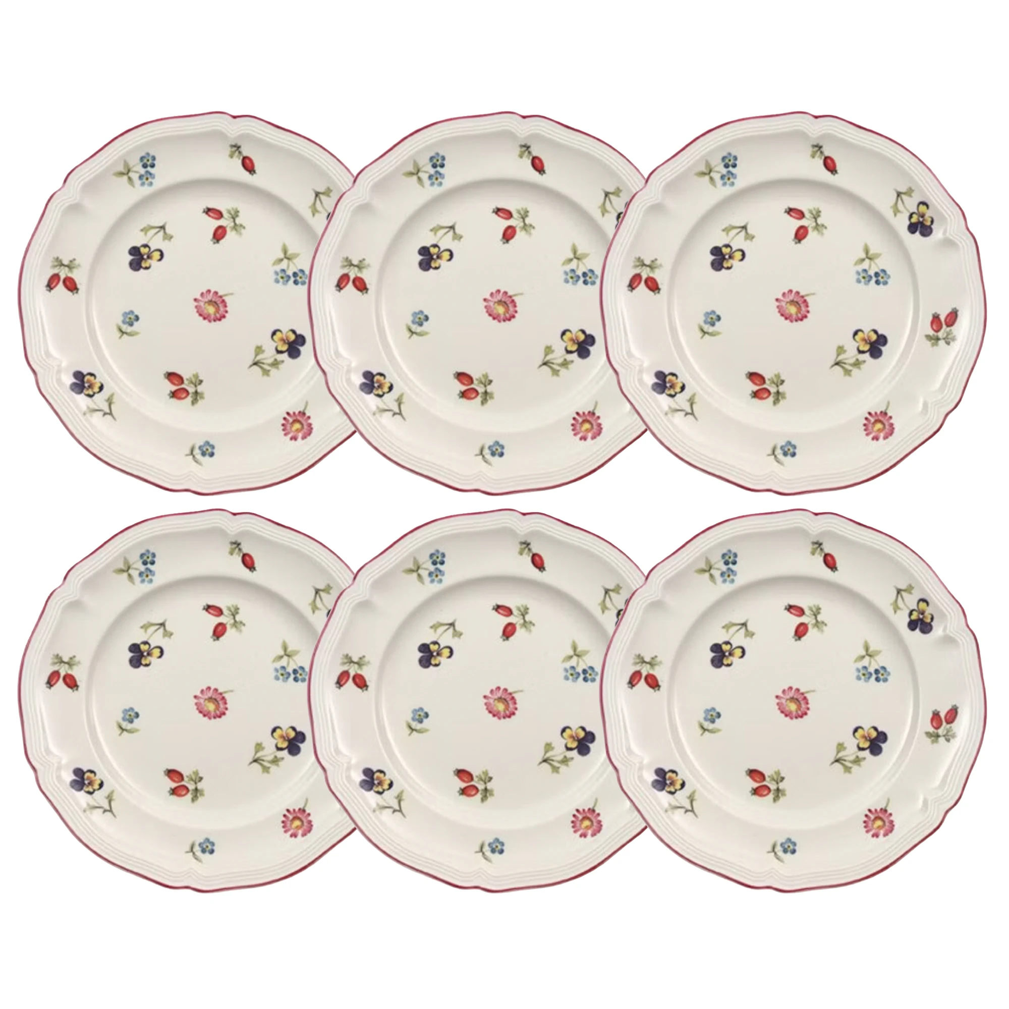 Villeroy & Boch Petite Fleur Sidetallerken 17 Cm 6-pak - Asietter Porcel&aelig;n Hvid - 1023952660X6