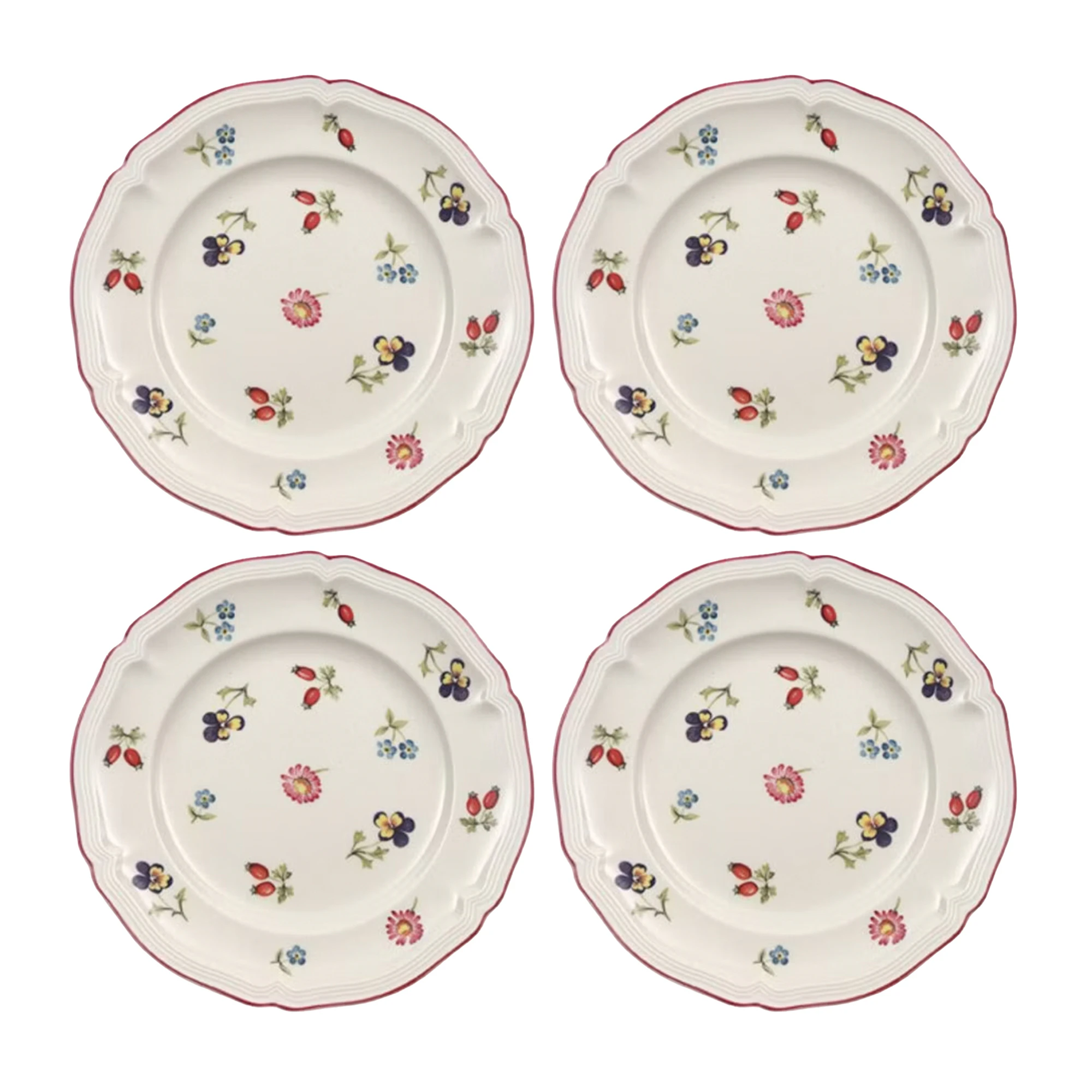 Villeroy & Boch Petite Fleur Tallerken 21 Cm 4-pak - Asietter Porcel&aelig;n Hvid - 1023952640X4