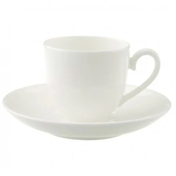 Villeroy & Boch Royal Espressokop Med Underkop - Espressokopper Benporcel&aelig;n Hvid - 47207 + 47208